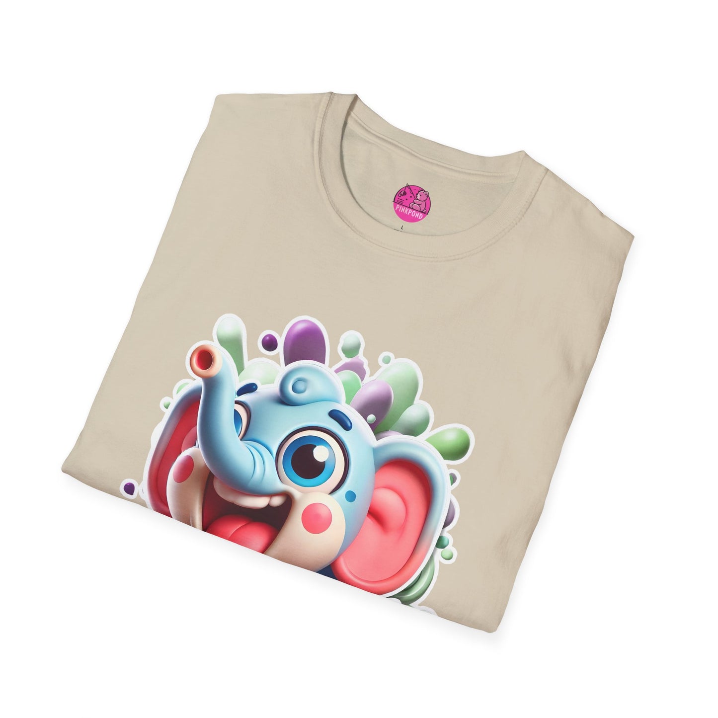 Eugene the Elephant T-Shirt - Unisex Softstyle Tee with Big Ears and Playful Charm