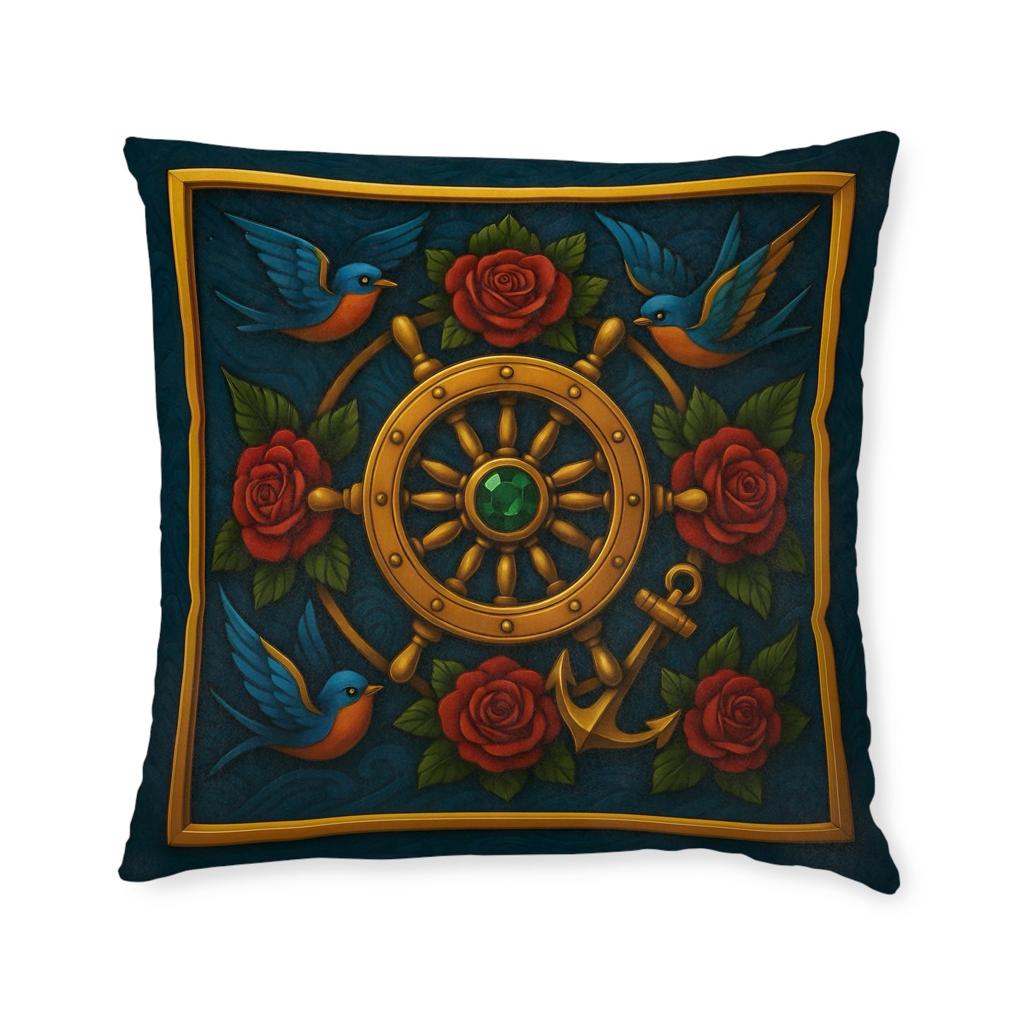 Square Pillow - The Sailor’s Sunset Reversible Cushion