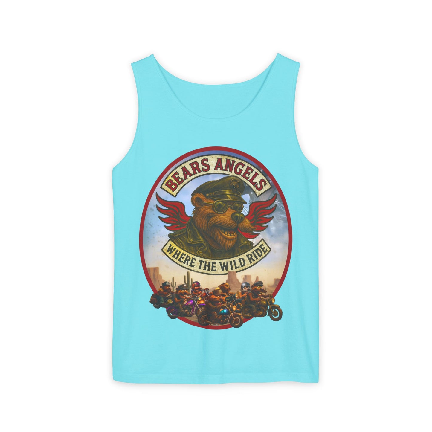 Tank Top - Bears Angels Roundel 'Ride With Pride' Biker Bear Design