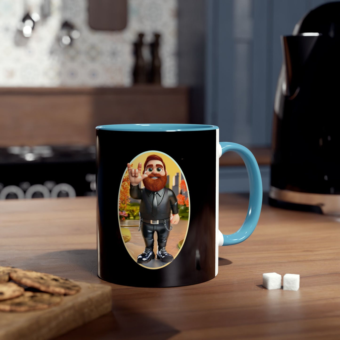 Lucky the Leather Bear - American Sign Language (ASL) Love Sign Inclusive Mug