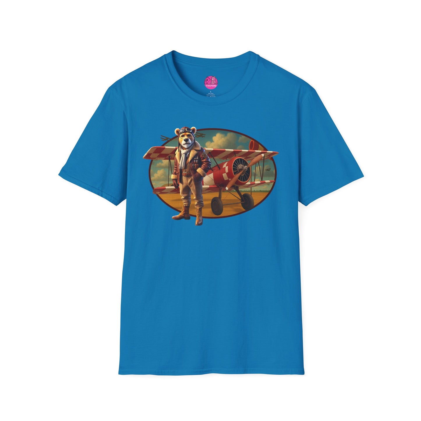 Aviator Bear Softstyle T-Shirt - PinkPond Tee