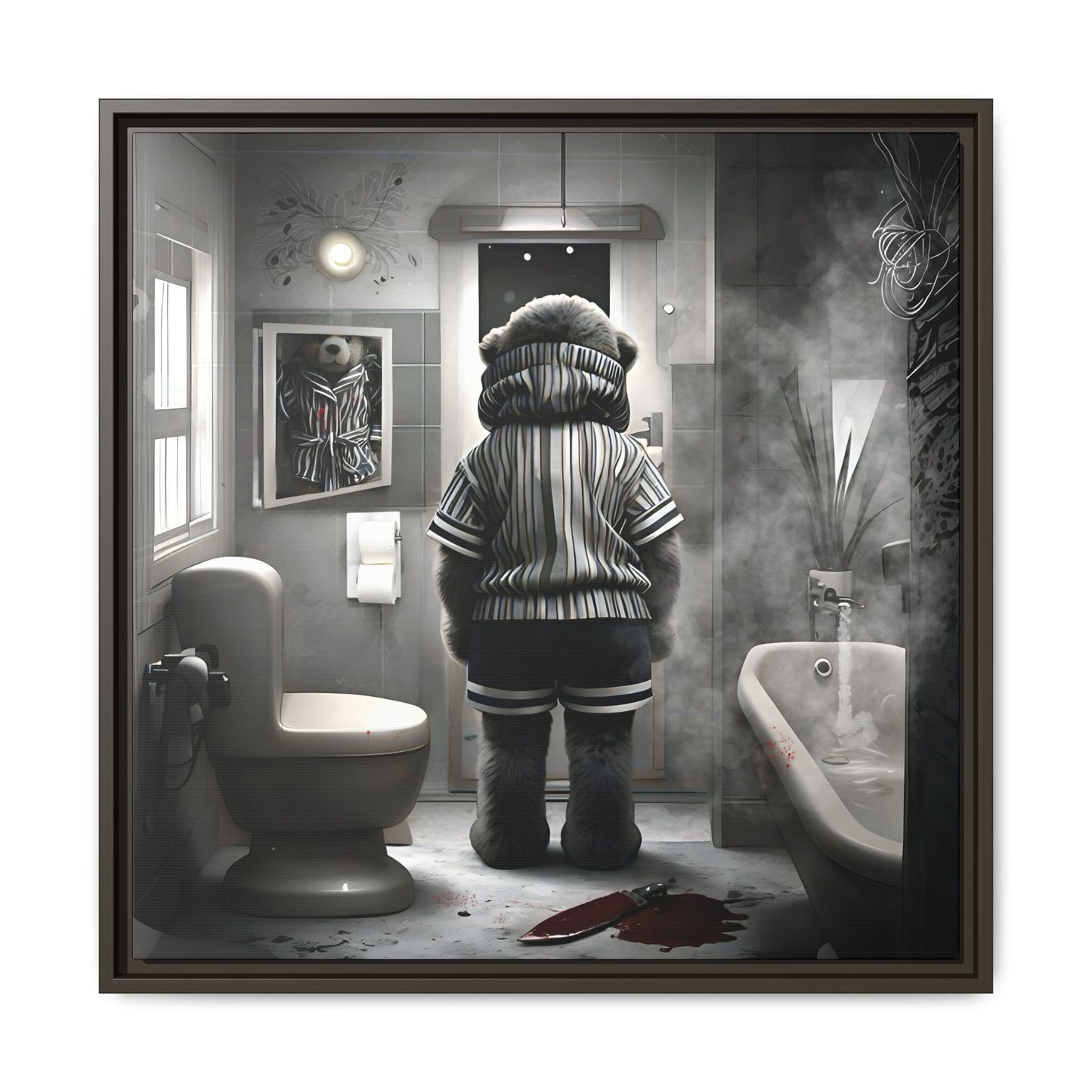 Canvas Art Print - The Untimely Demise of Benjamin Bear by Andrew McCarter, Dark Surreal Artwork