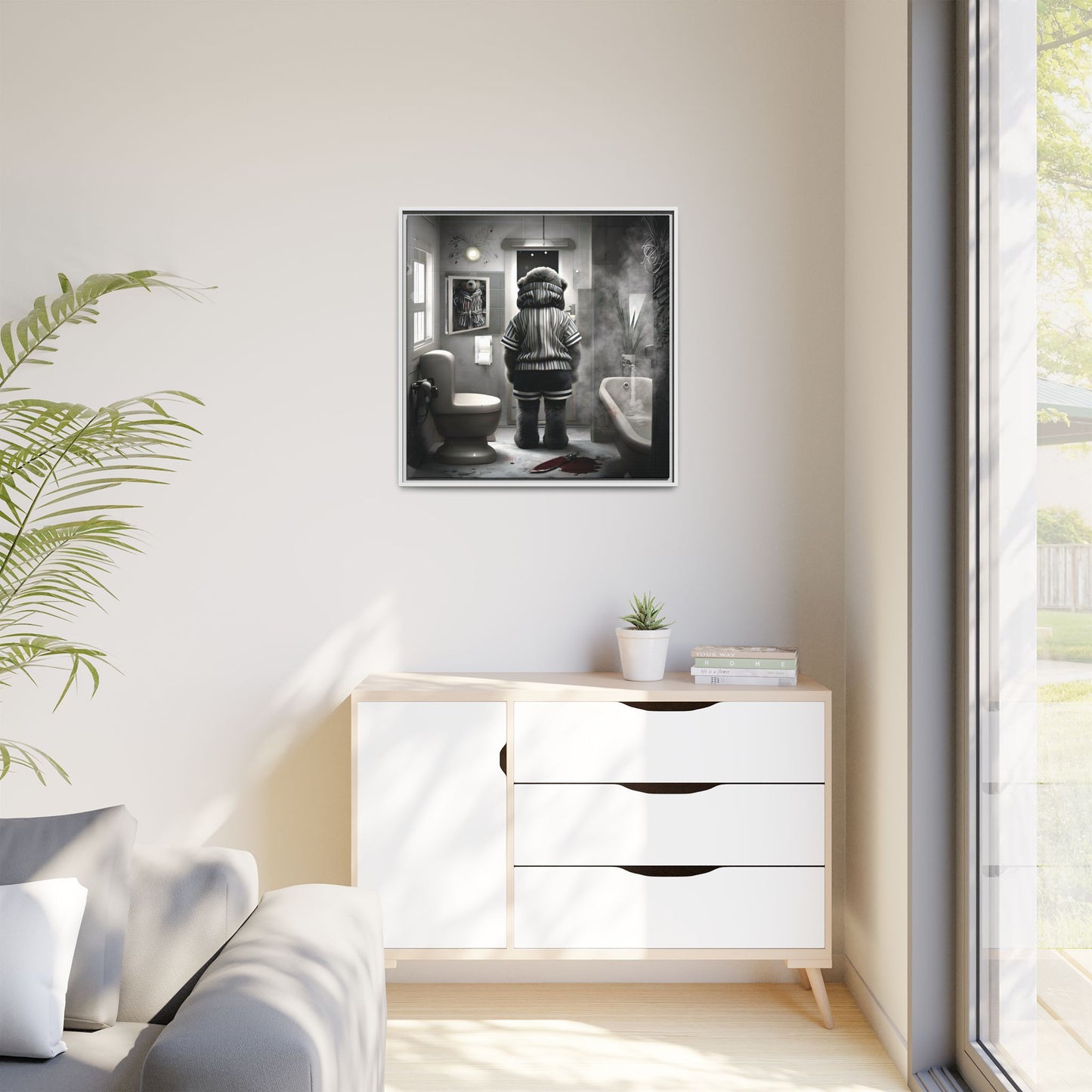 Canvas Art Print - The Untimely Demise of Benjamin Bear by Andrew McCarter, Dark Surreal Artwork