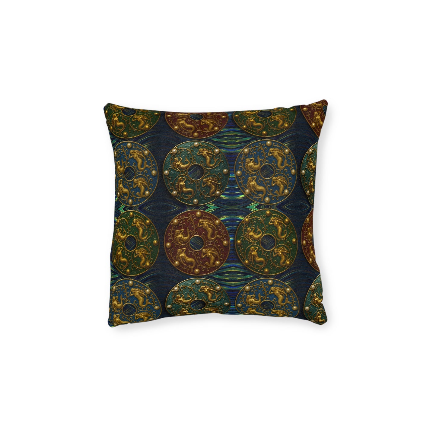 Square Pillow - The Bear & The Mermaid Cushion PinkPond Nautical Collection