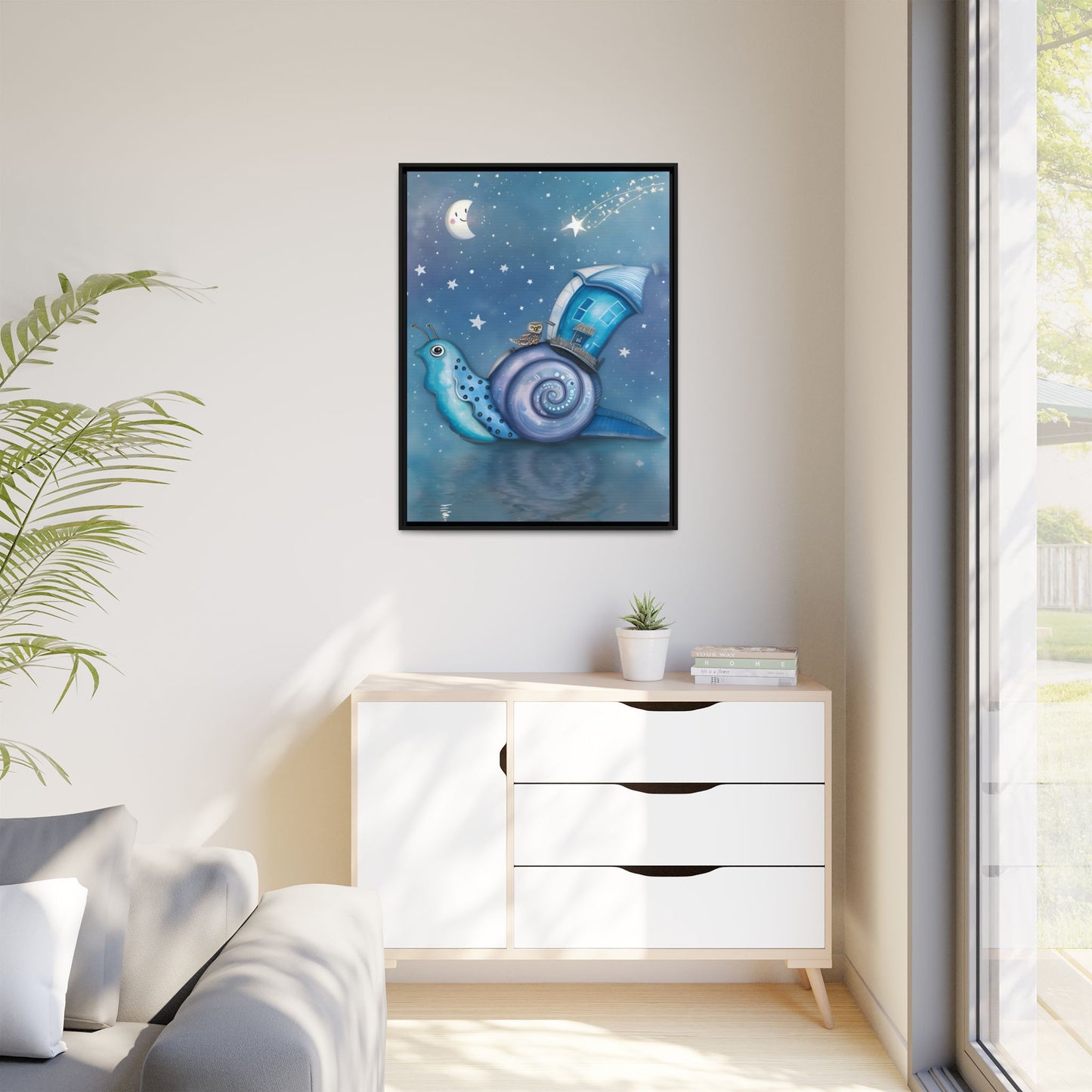 The Owl and the Snail Glided Upon a Sea of Stars by Andrew McCarter  - Canvas Print
