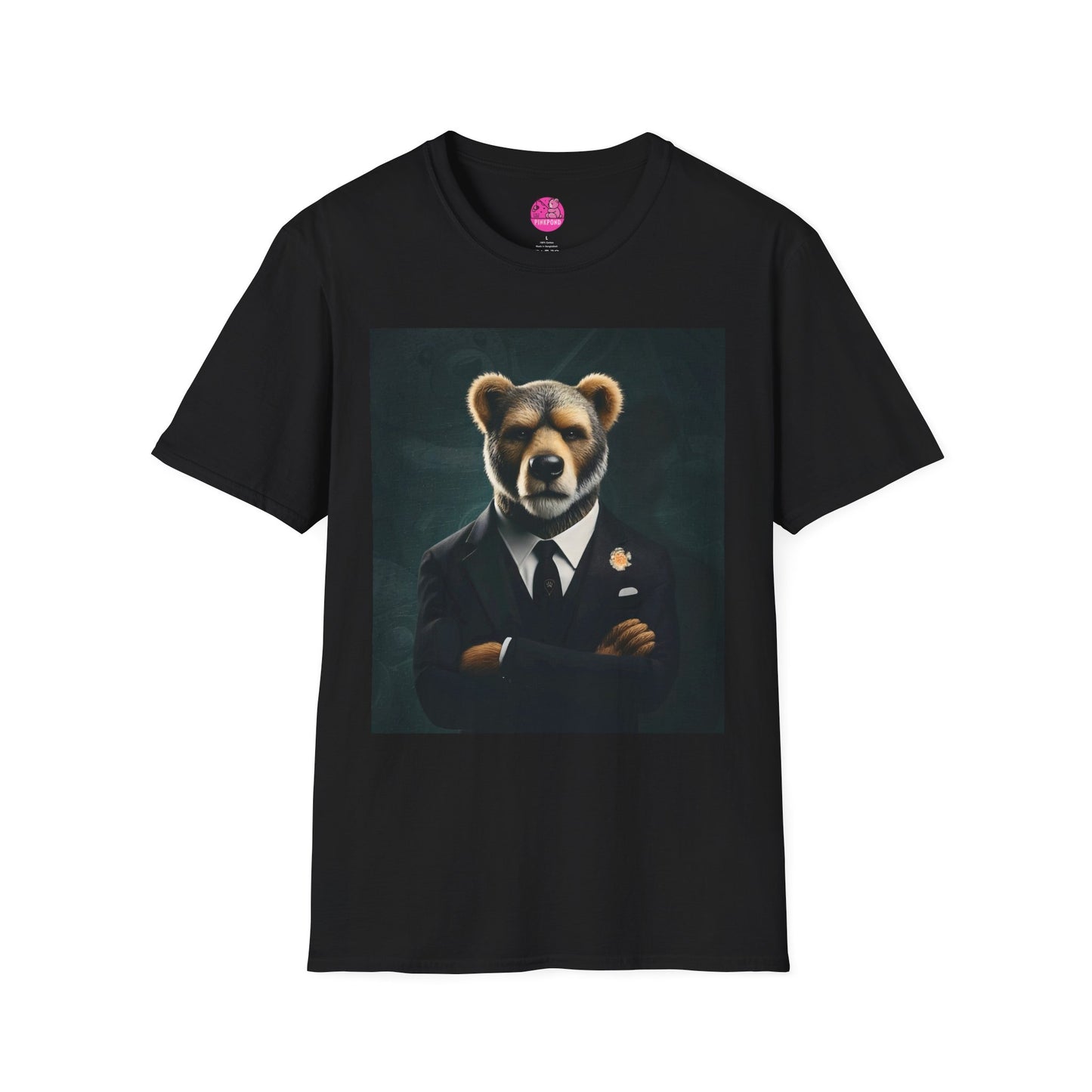 Boss Bear Graphic Tee - Unisex Softstyle T-Shirt for Power Players
