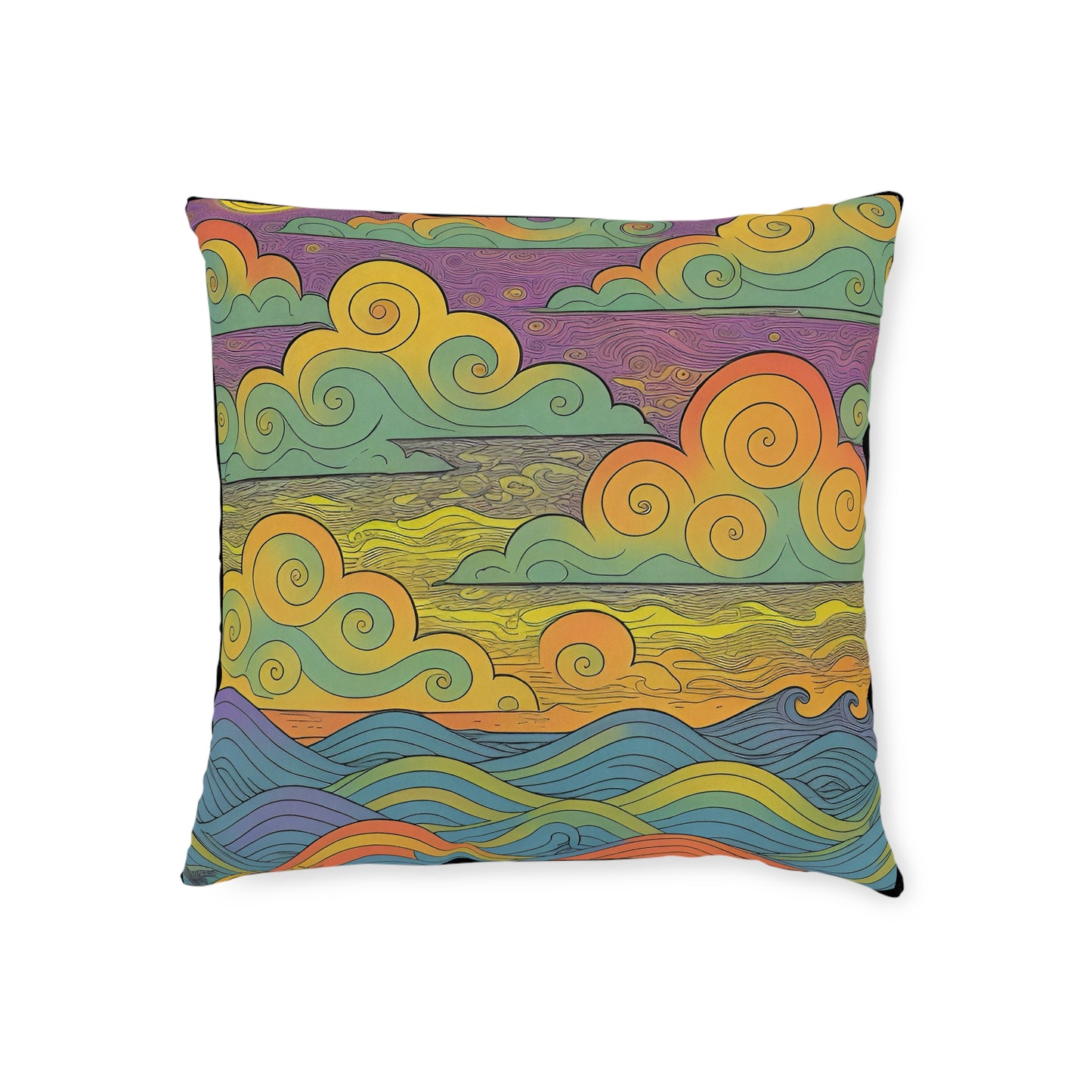 Square Pillow PinkPond Nautical Dreams Cushion Reversible Double-Sided Design