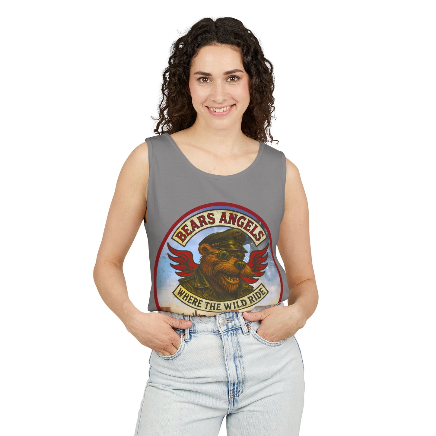 Tank Top - Bears Angels Roundel 'Ride With Pride' Biker Bear Design