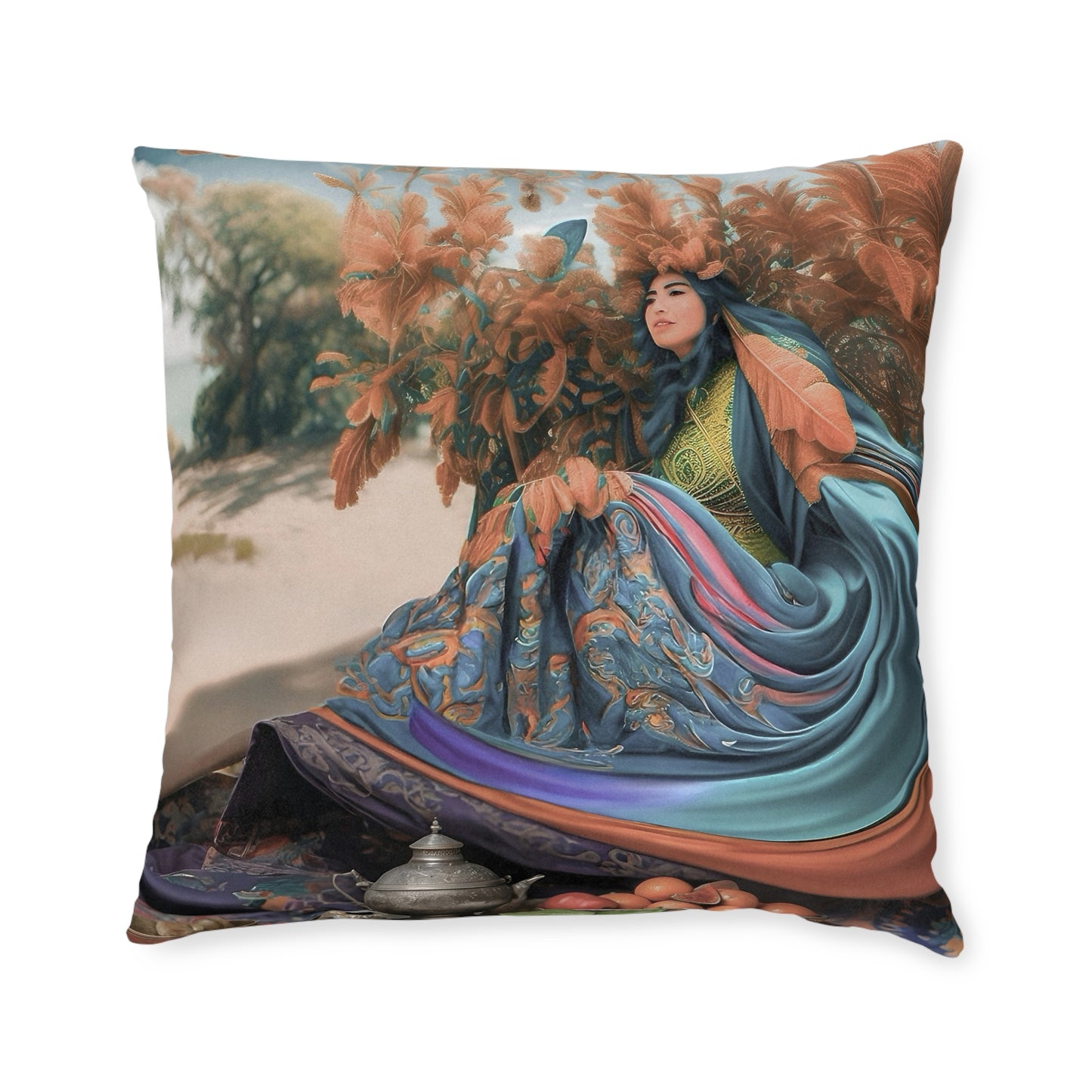 Square Pillow - PinkPond Cushion Scheherazade 12x12 Inch Double-Sided Print with Concealed Zip Soft Durable Cover Plush Inner Cushion