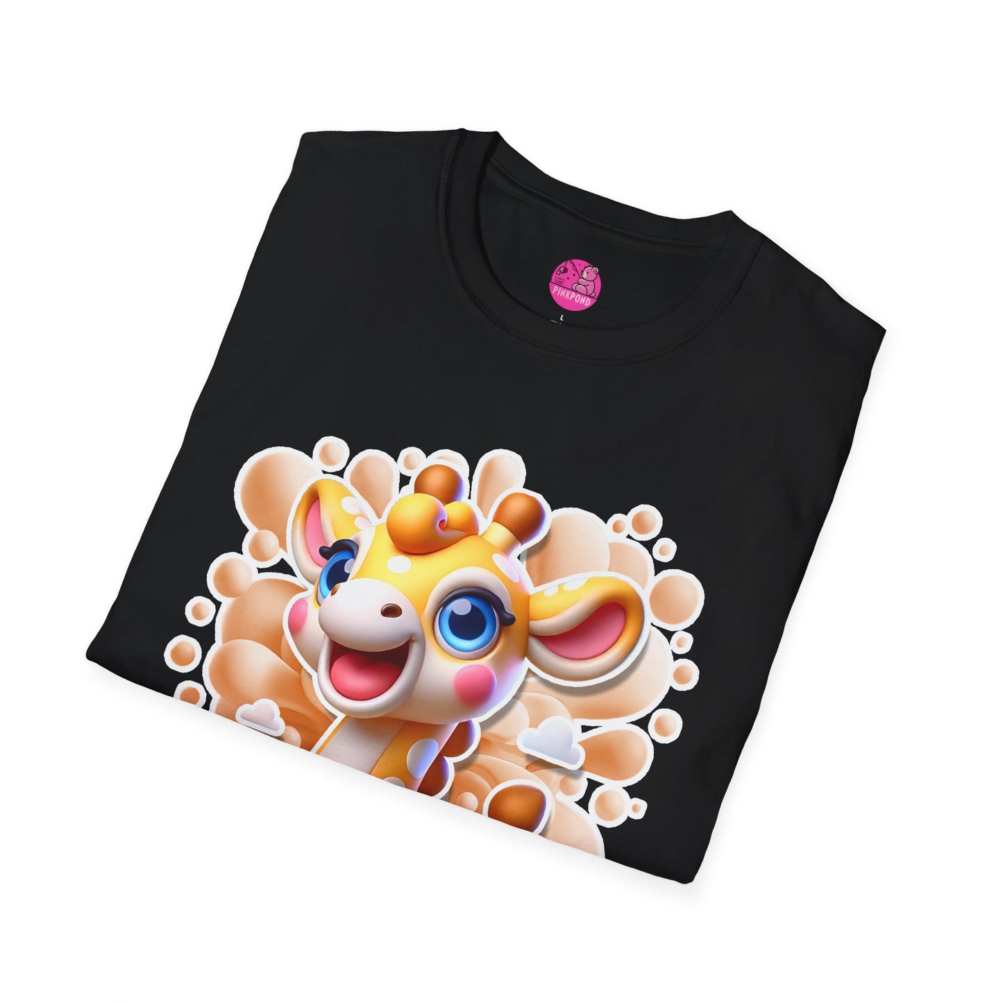 Geoffrey Giraffe T-Shirt - Tall on Charm, Big on Smiles Unisex Softstyle