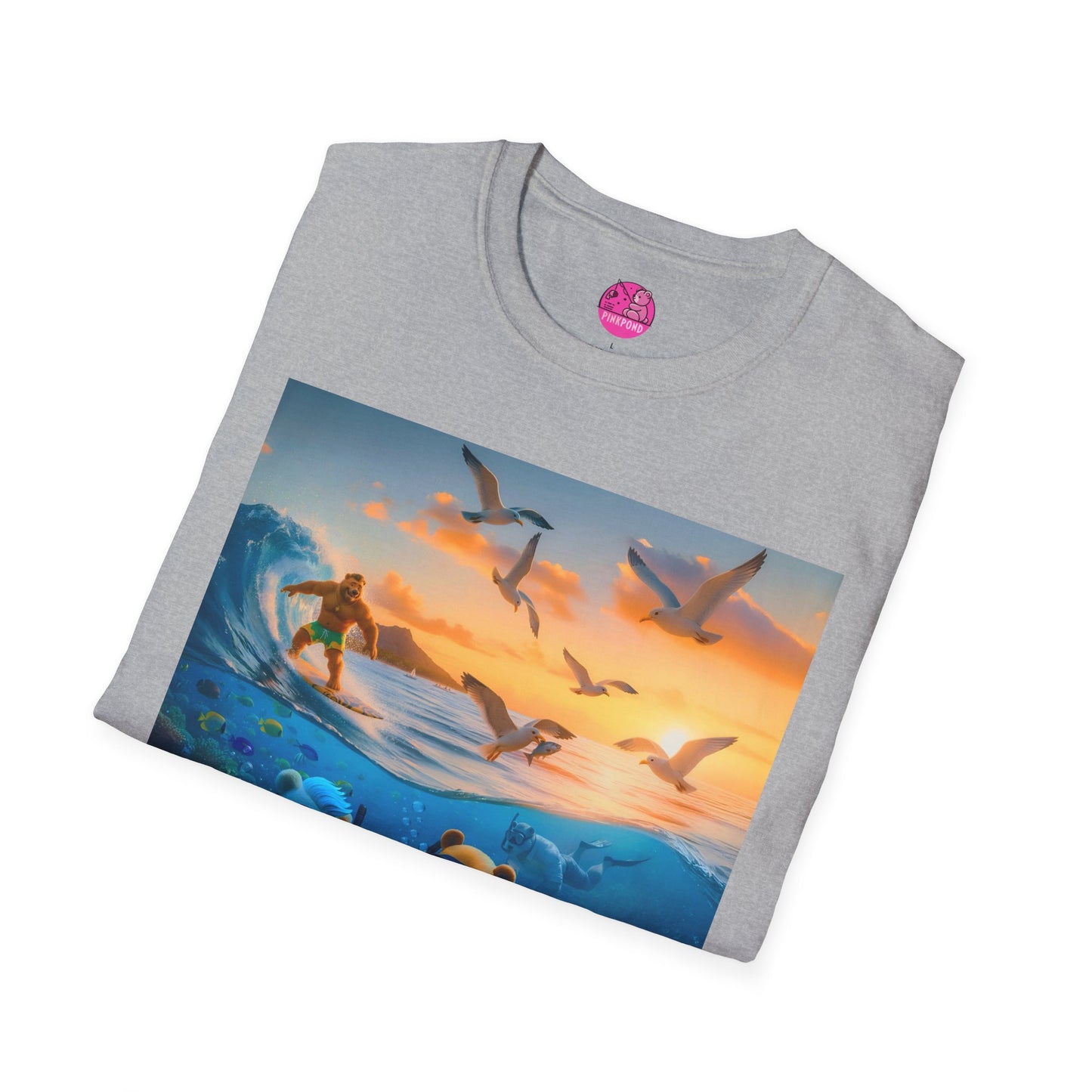 The Great Bearier Reef T-Shirt — PinkPond Snorkeling Bears Sunset Surf Tee
