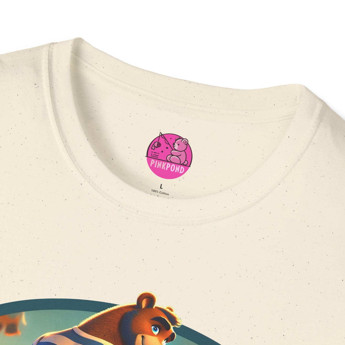 Beach Bear Bliss Softstyle T-Shirt - PinkPond Exclusive Vintage Design