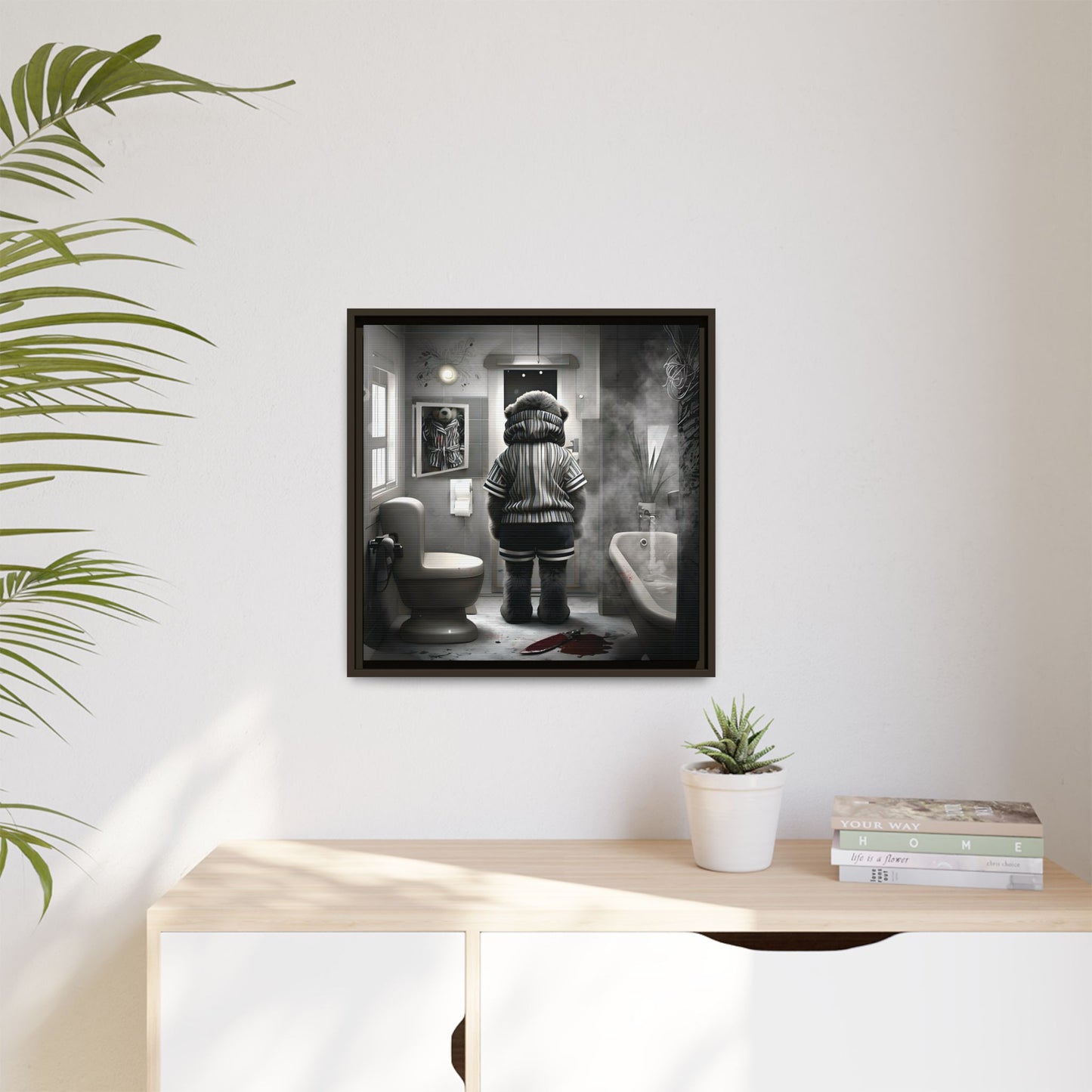Canvas Art Print - The Untimely Demise of Benjamin Bear by Andrew McCarter, Dark Surreal Artwork