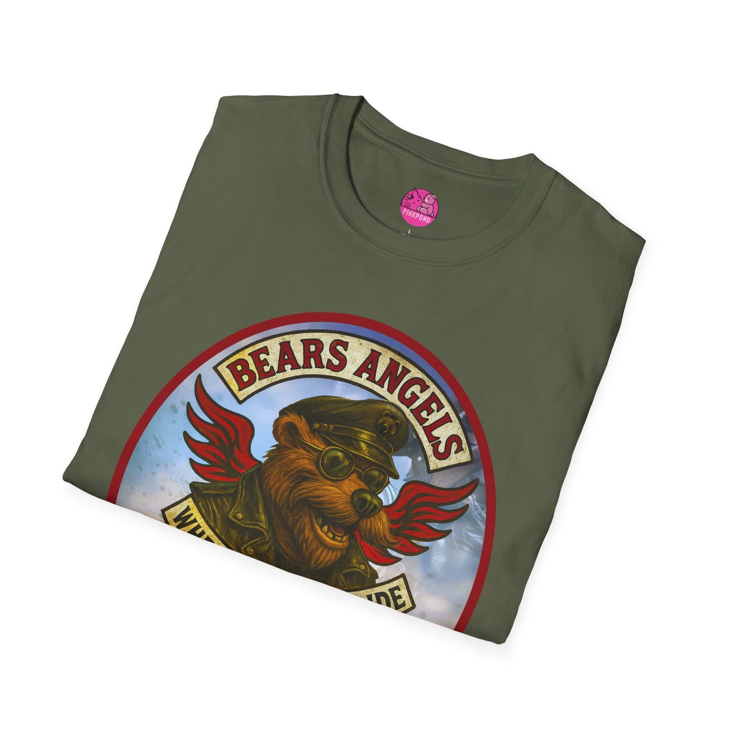 Biker Bear T-Shirt - Bears Angels Roundel, Ride With Pride