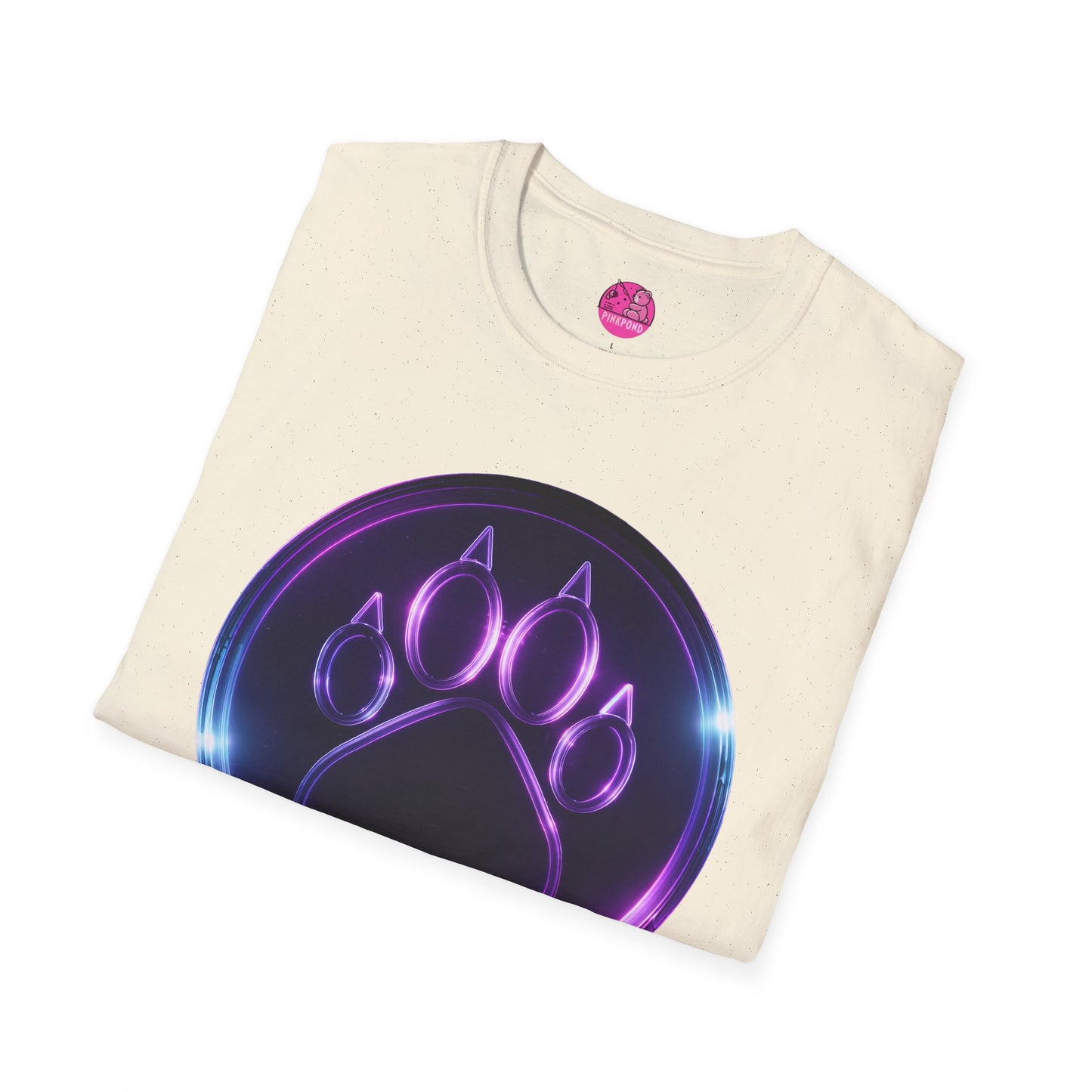 Neon Paw Power T-Shirt - Retro-Futuristic Animal Lover Tee