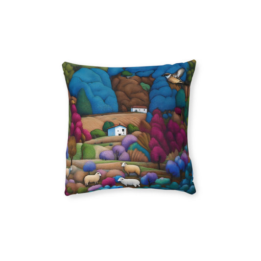 Square Pillow - Pastoral Hills Cushion PinkPond Home Decorative Throw Pillow