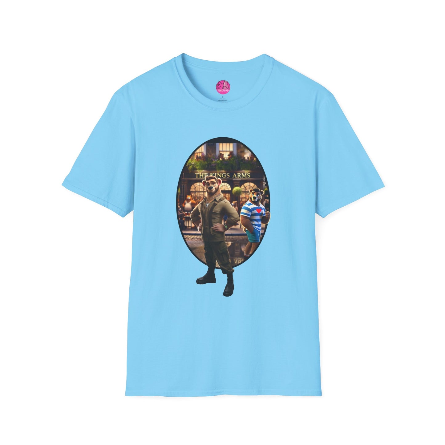 Retro Bear Scene T-Shirt - Fly-by Cruise at the Kings Arms