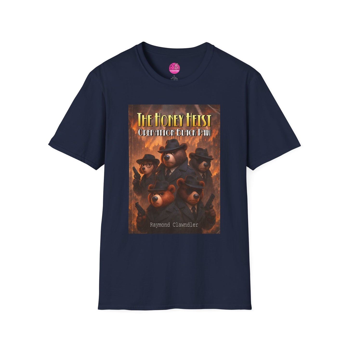 Unisex Tee - The Honey Heist: Operation Black Paw Noir Bear Detective Squad Shirt
