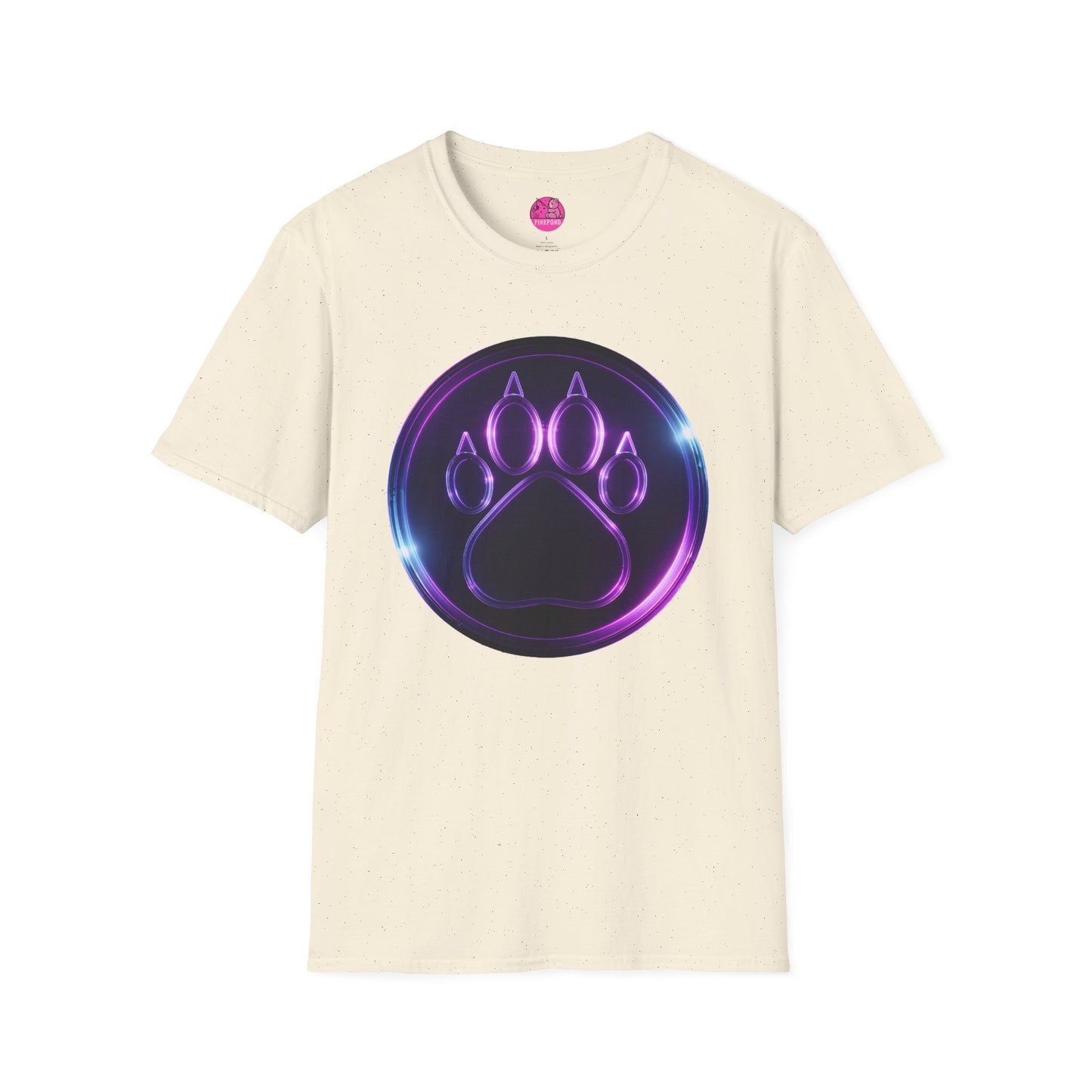 Neon Paw Power T-Shirt - Retro-Futuristic Animal Lover Tee