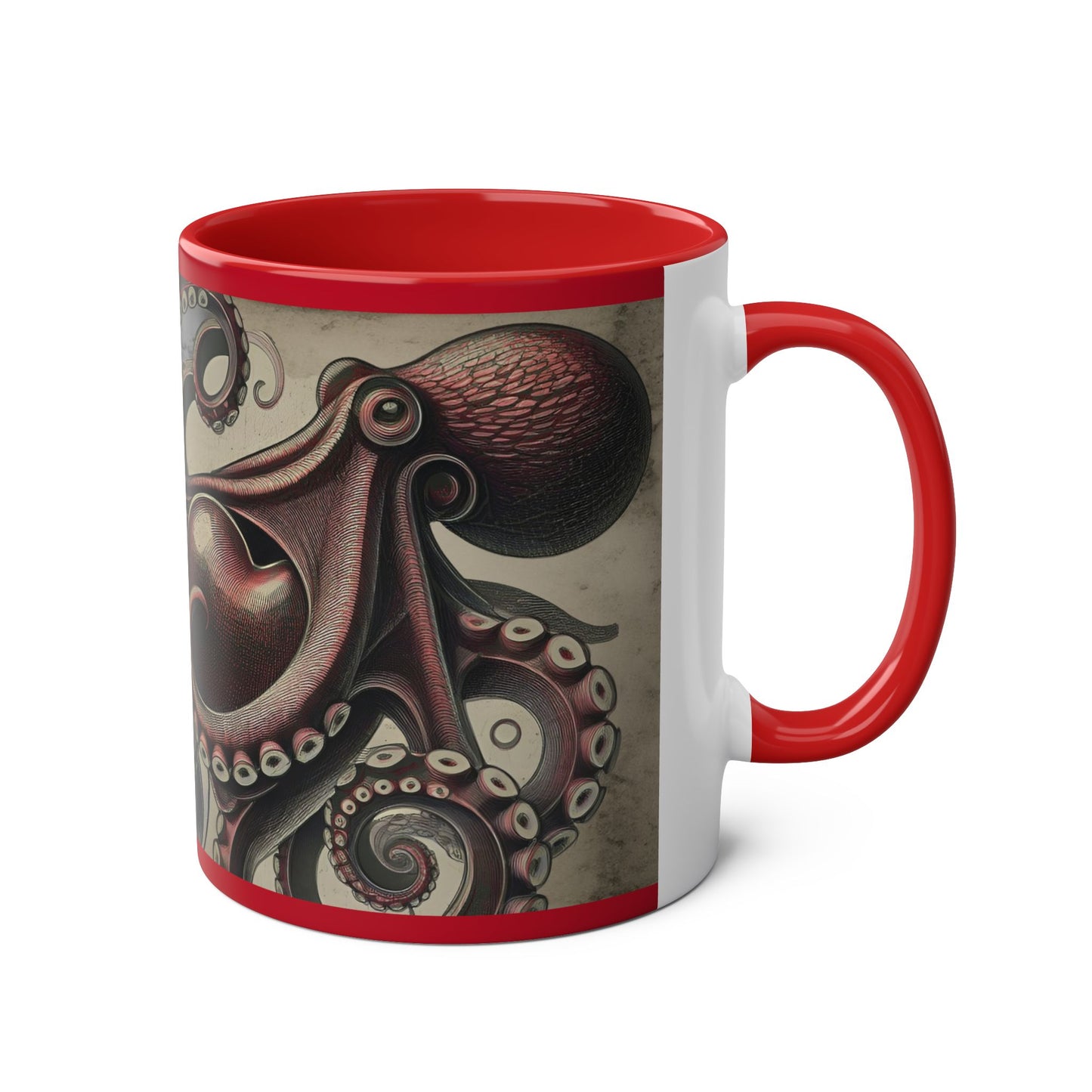 11oz Coffee Mug - PinkPond Nautical Octopus Design - Ocean Lover and Tattoo Enthusiast Gift