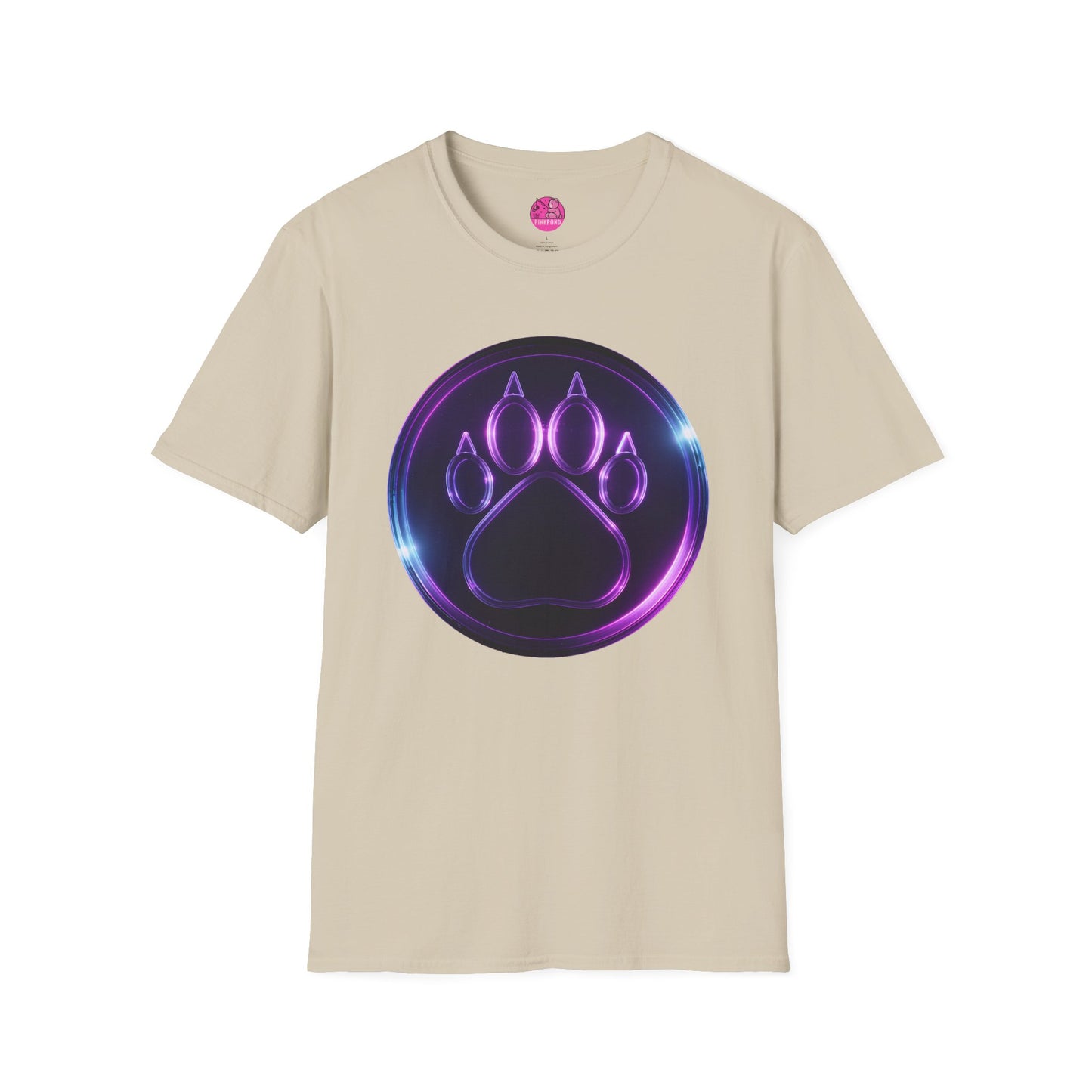 Neon Paw Power T-Shirt - Retro-Futuristic Animal Lover Tee