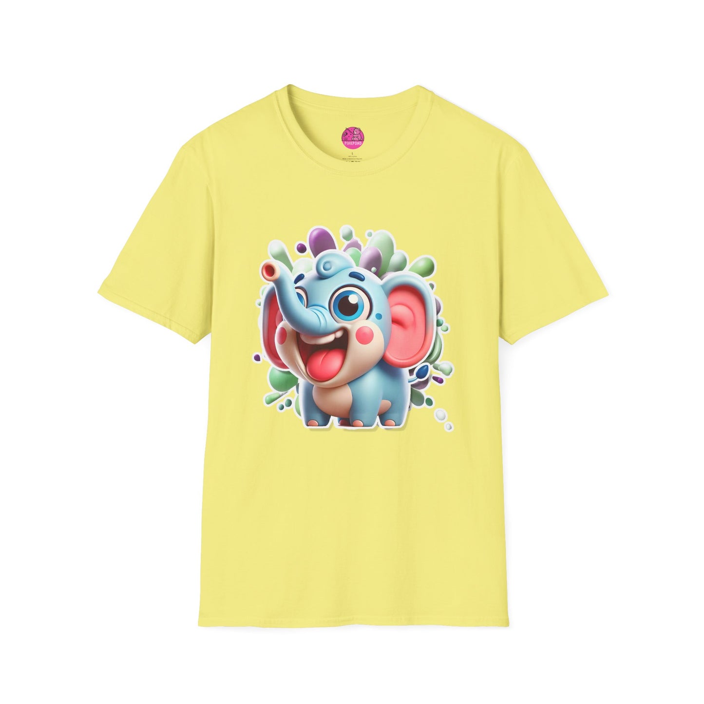 Eugene the Elephant T-Shirt - Unisex Softstyle Tee with Big Ears and Playful Charm
