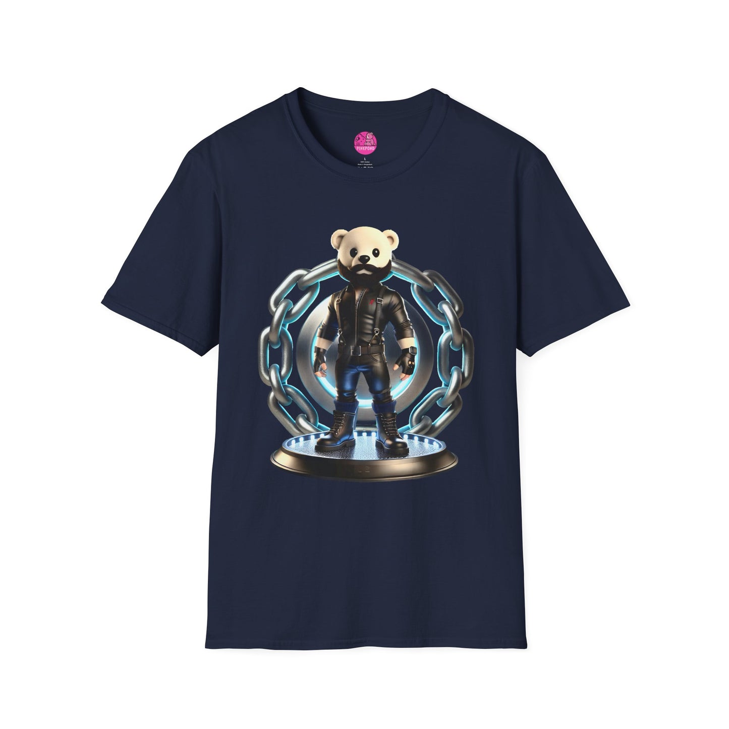 Hot Leather Cub Unisex Softstyle T-Shirt | Fierce and Fun Bear Tee with Leather-Clad Sass