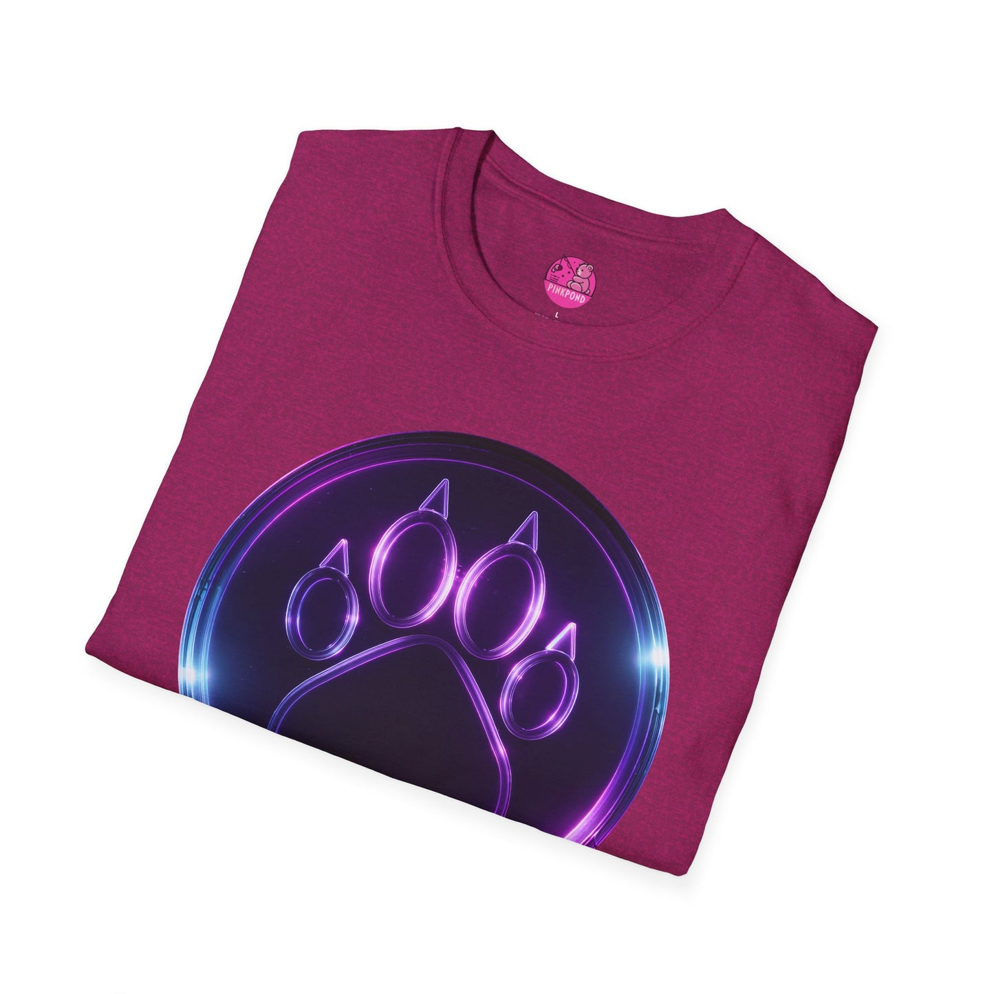 Neon Paw Power T-Shirt - Retro-Futuristic Animal Lover Tee