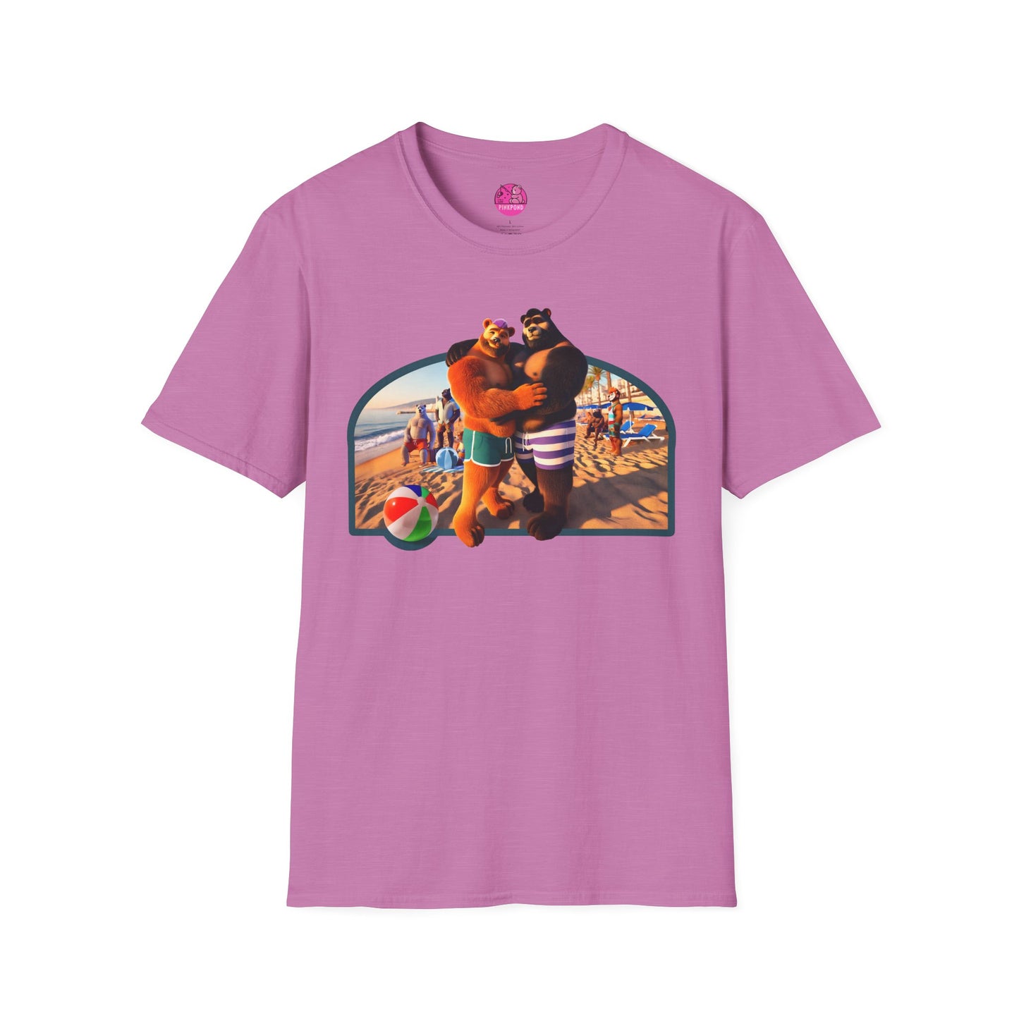 Beach Life Bears Unisex T-Shirt - Mikey & Max Tee by PinkPond