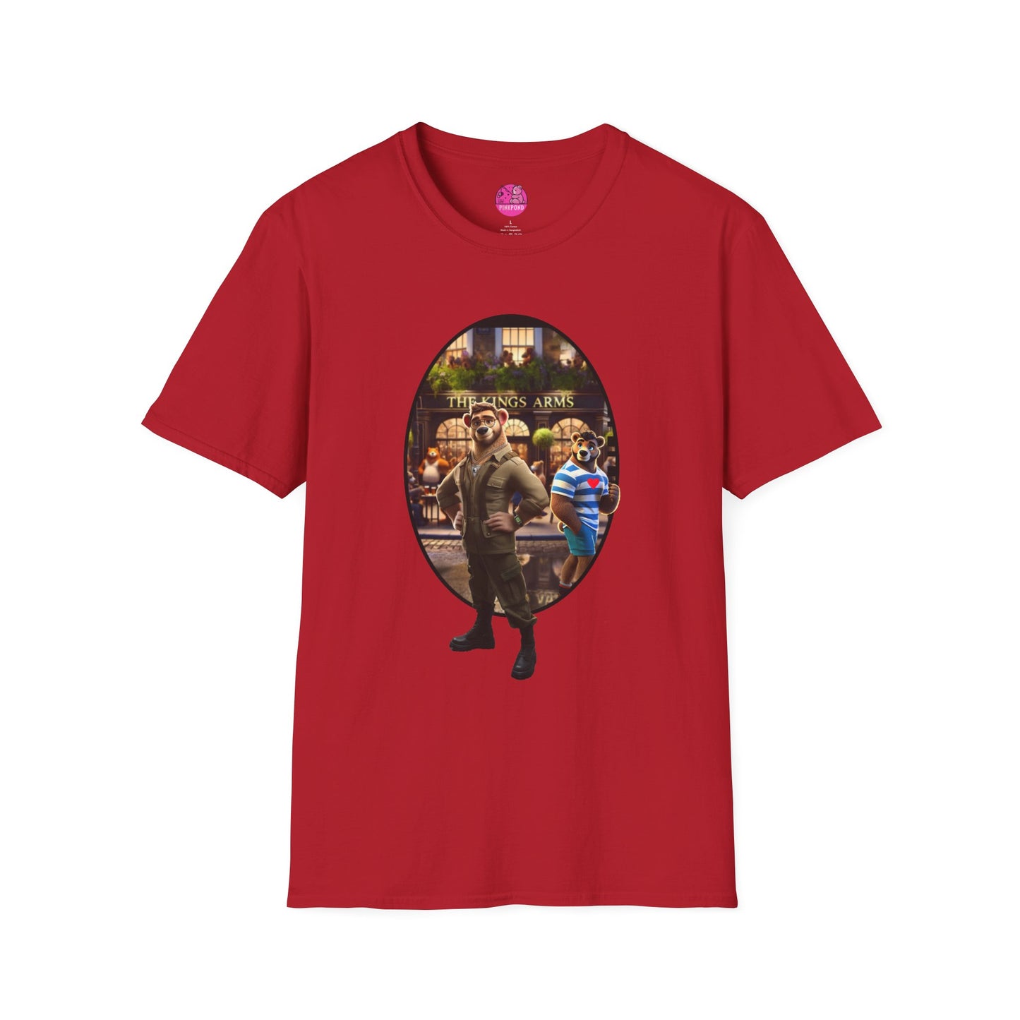 Retro Bear Scene T-Shirt - Fly-by Cruise at the Kings Arms