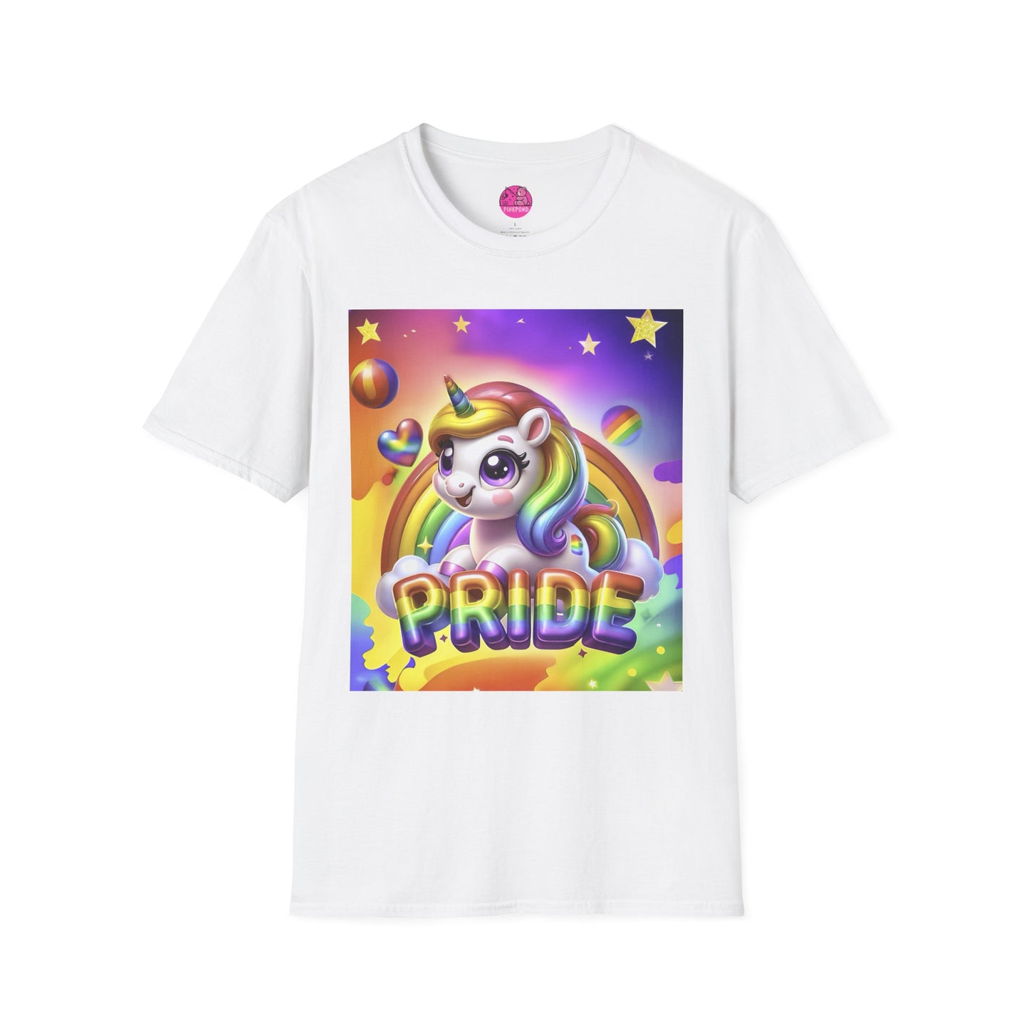 Rainbow Pride Unicorn T-Shirt – Wear Your Colors Loud and Proud! - Unisex Softstyle Tee