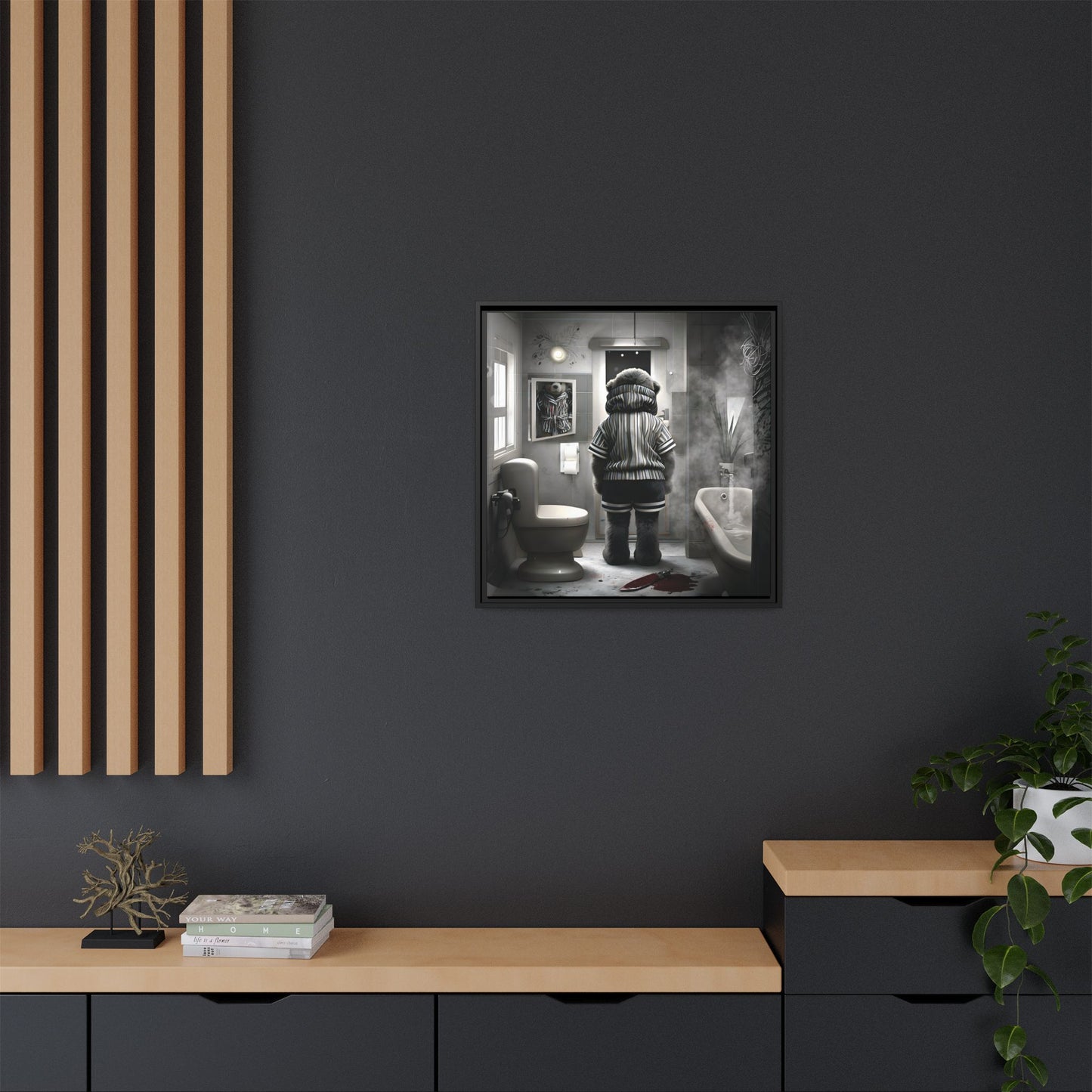 Canvas Art Print - The Untimely Demise of Benjamin Bear by Andrew McCarter, Dark Surreal Artwork