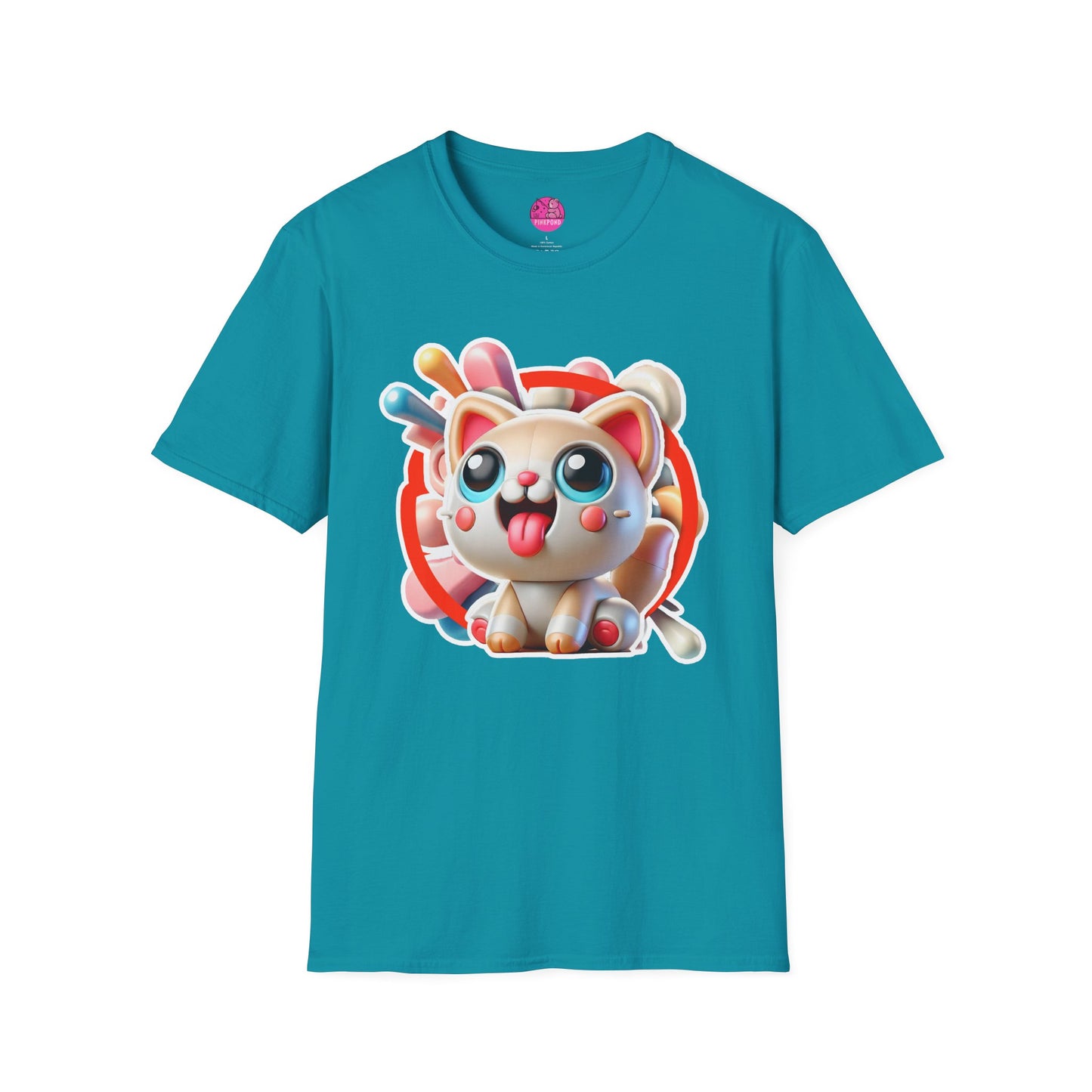 Katey Cat T-Shirt - Burst of Playful Energy | Unisex Softstyle