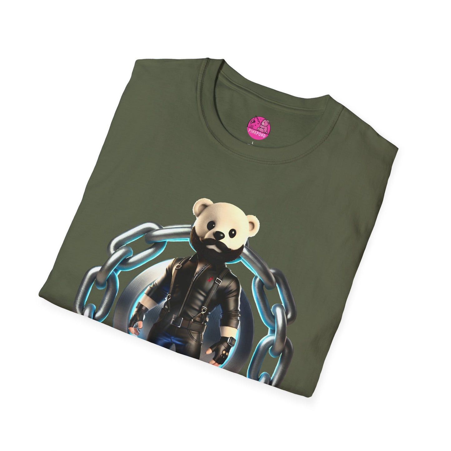 Hot Leather Cub Unisex Softstyle T-Shirt | Fierce and Fun Bear Tee with Leather-Clad Sass