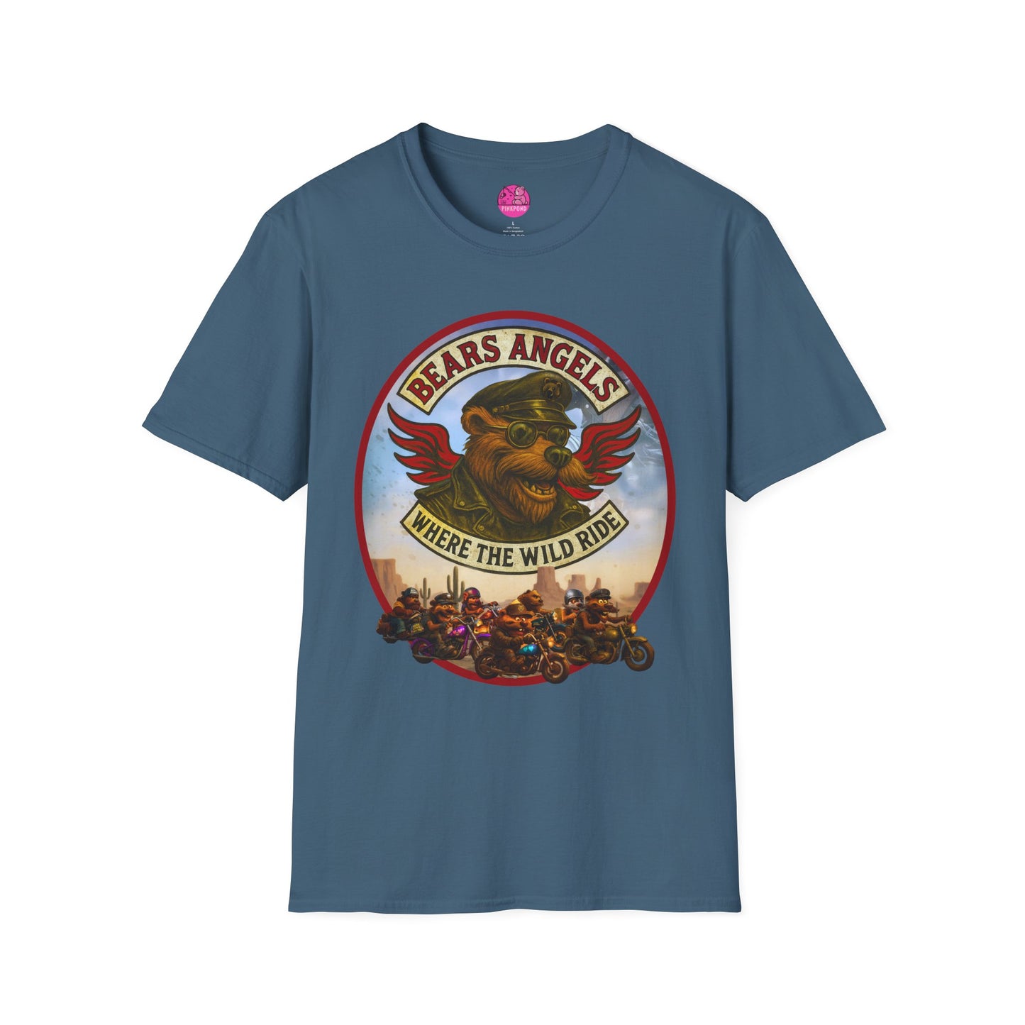 Biker Bear T-Shirt - Bears Angels Roundel, Ride With Pride