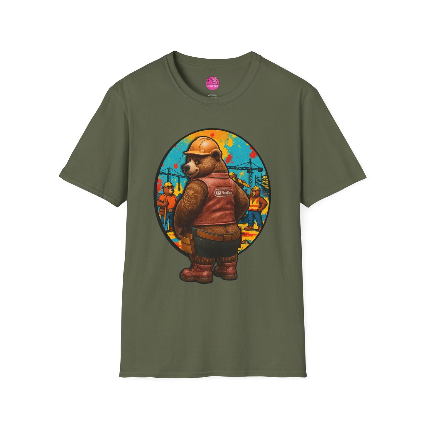 Graphic Tee Builder’s Bum Bear Unisex Softstyle T-Shirt