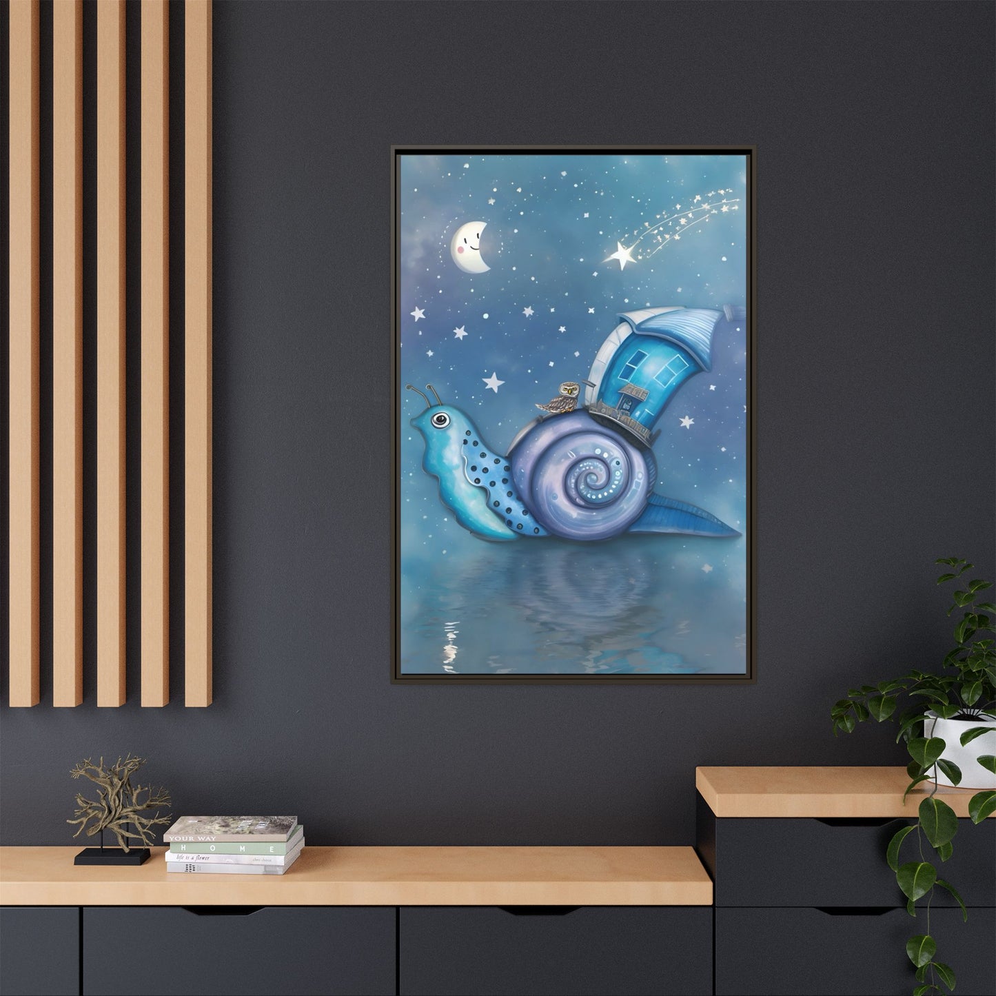 The Owl and the Snail Glided Upon a Sea of Stars by Andrew McCarter  - Canvas Print