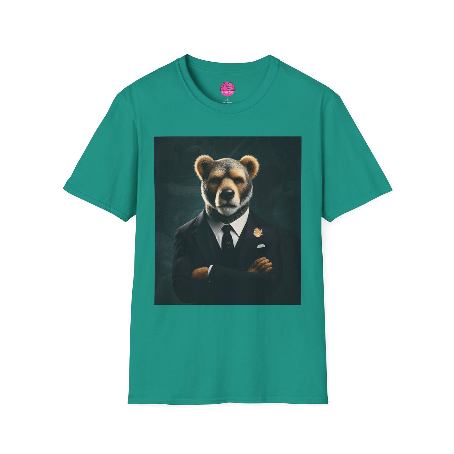Boss Bear Graphic Tee - Unisex Softstyle T-Shirt for Power Players