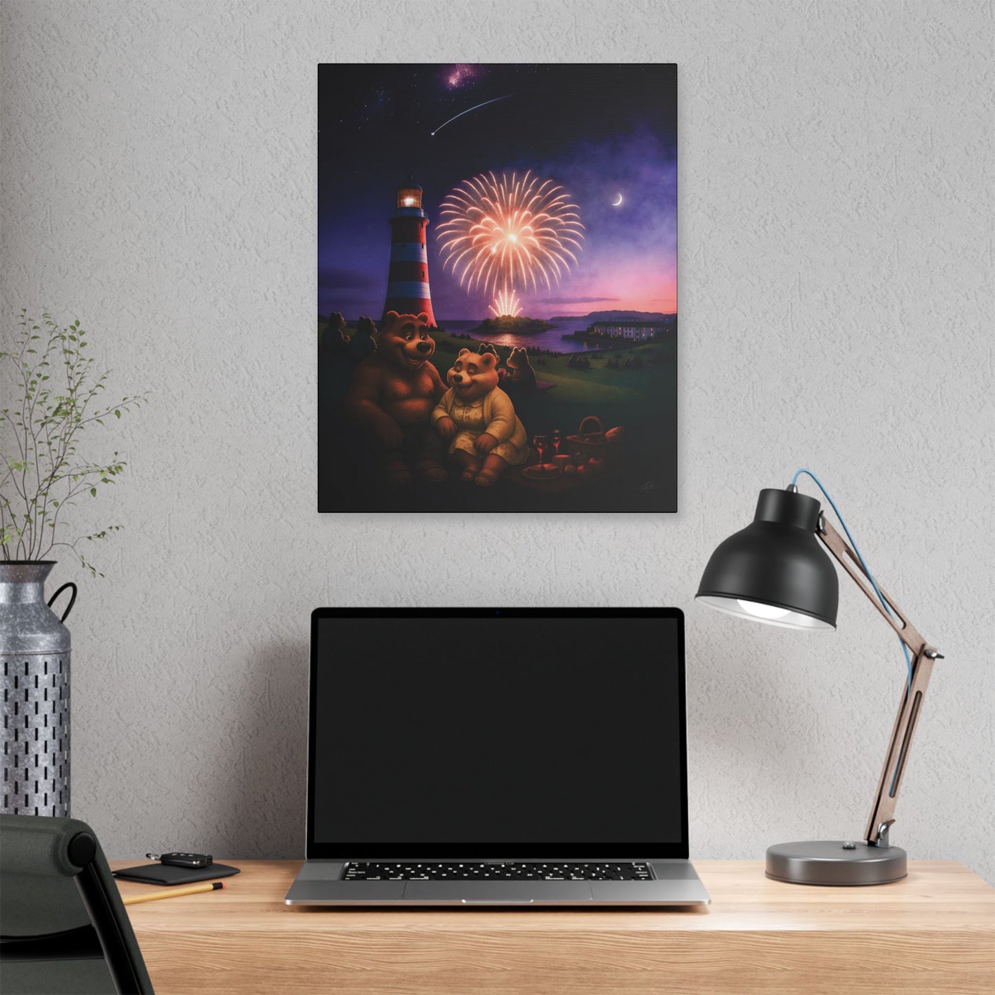 Art Canvas - The Firework Contest by Andrew McCarter
