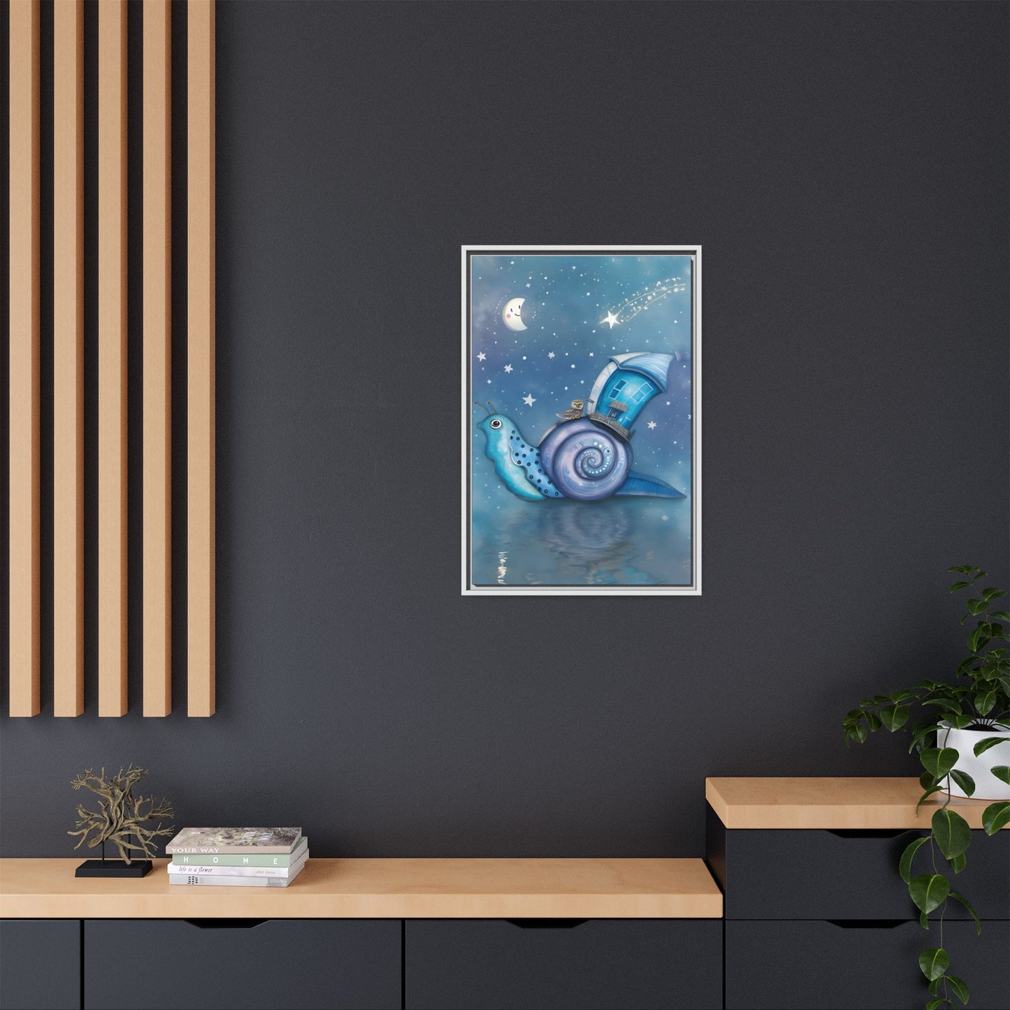 The Owl and the Snail Glided Upon a Sea of Stars by Andrew McCarter  - Canvas Print