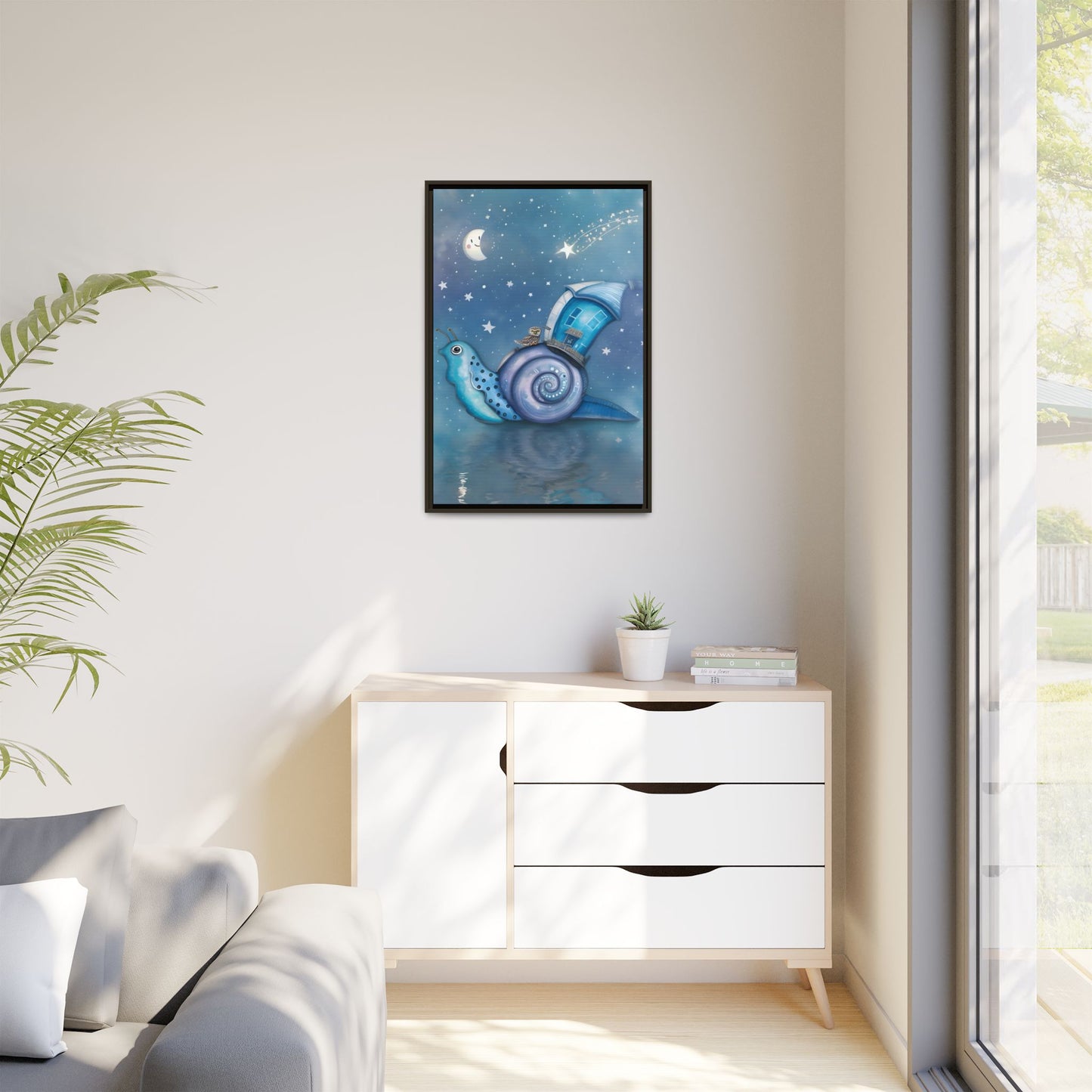 The Owl and the Snail Glided Upon a Sea of Stars by Andrew McCarter  - Canvas Print