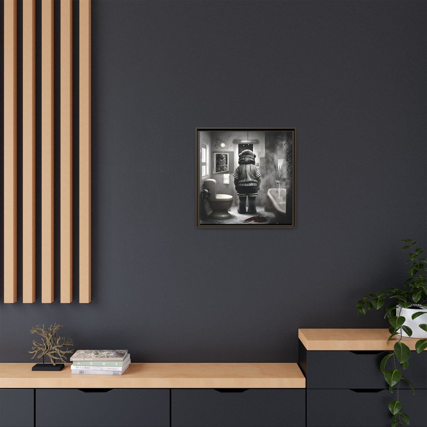 Canvas Art Print - The Untimely Demise of Benjamin Bear by Andrew McCarter, Dark Surreal Artwork