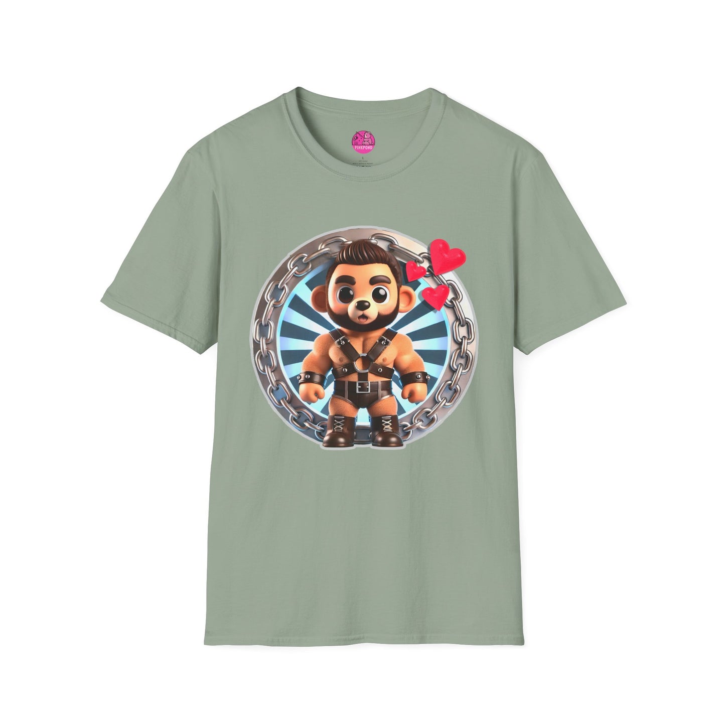 Love Struck Cub – Cute & Bold Chibi Bear T-Shirt