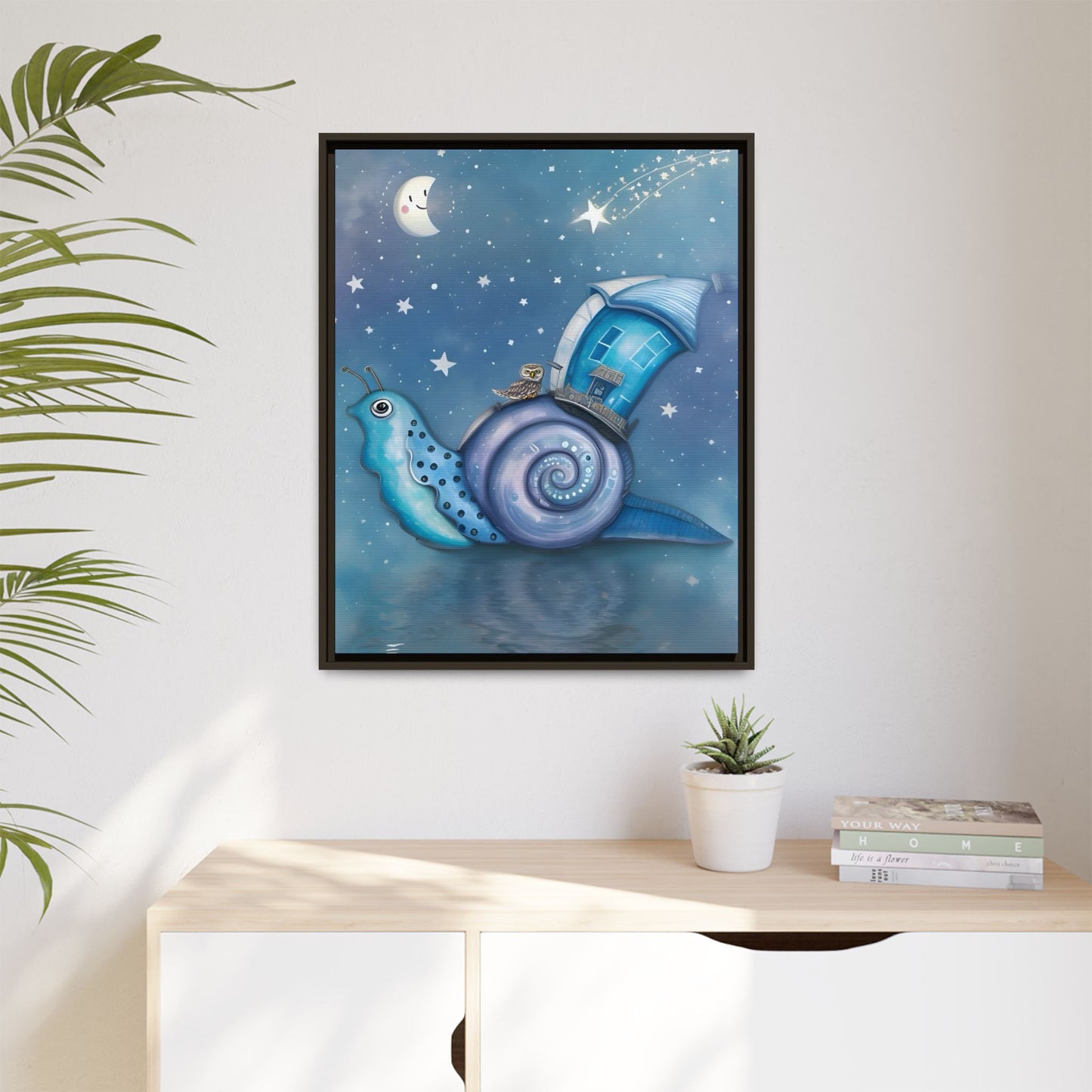 The Owl and the Snail Glided Upon a Sea of Stars by Andrew McCarter  - Canvas Print