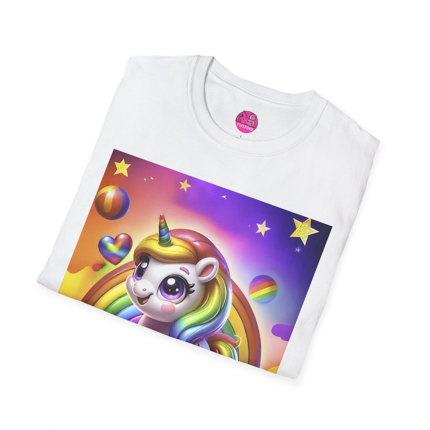 Rainbow Pride Unicorn T-Shirt – Wear Your Colors Loud and Proud! - Unisex Softstyle Tee