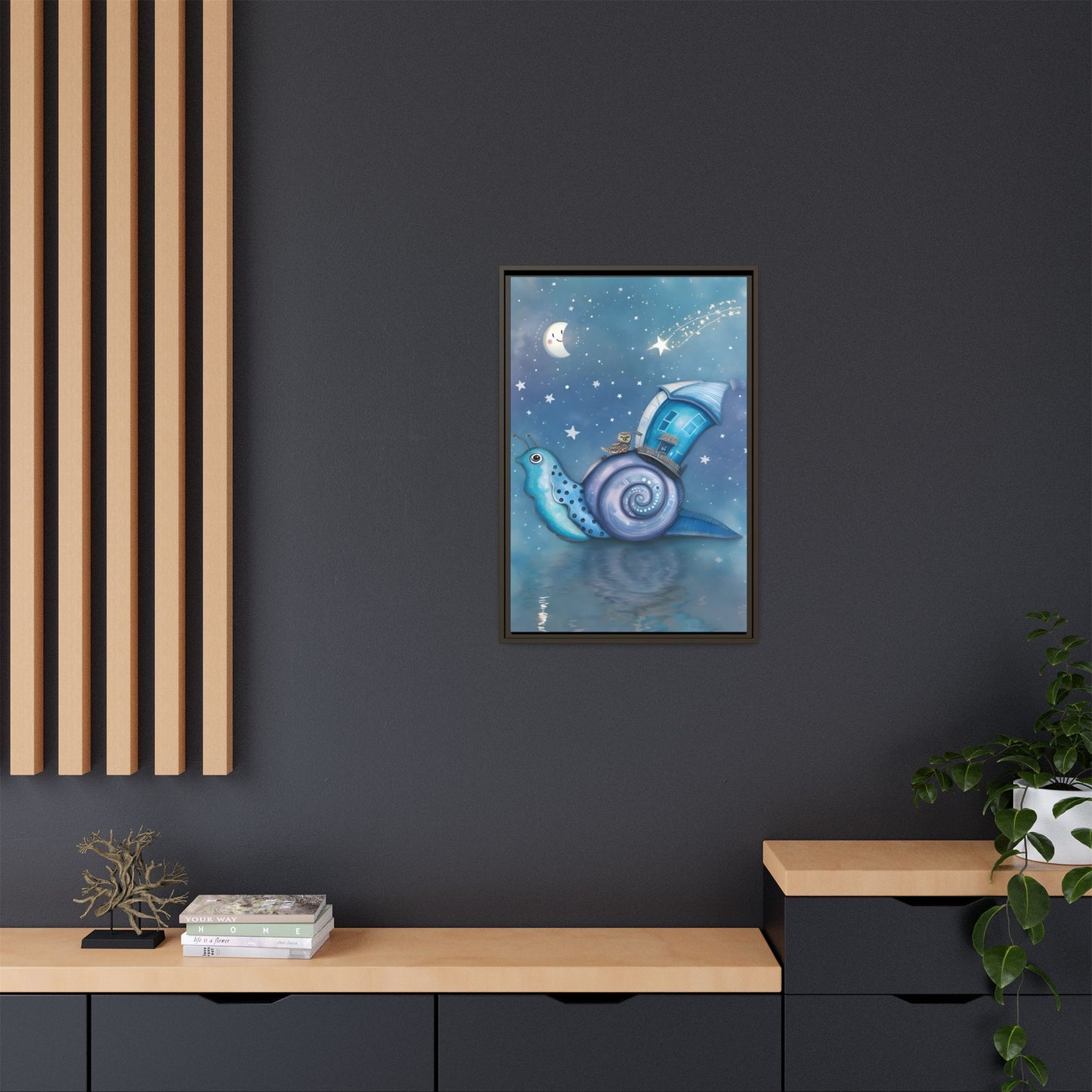The Owl and the Snail Glided Upon a Sea of Stars by Andrew McCarter  - Canvas Print