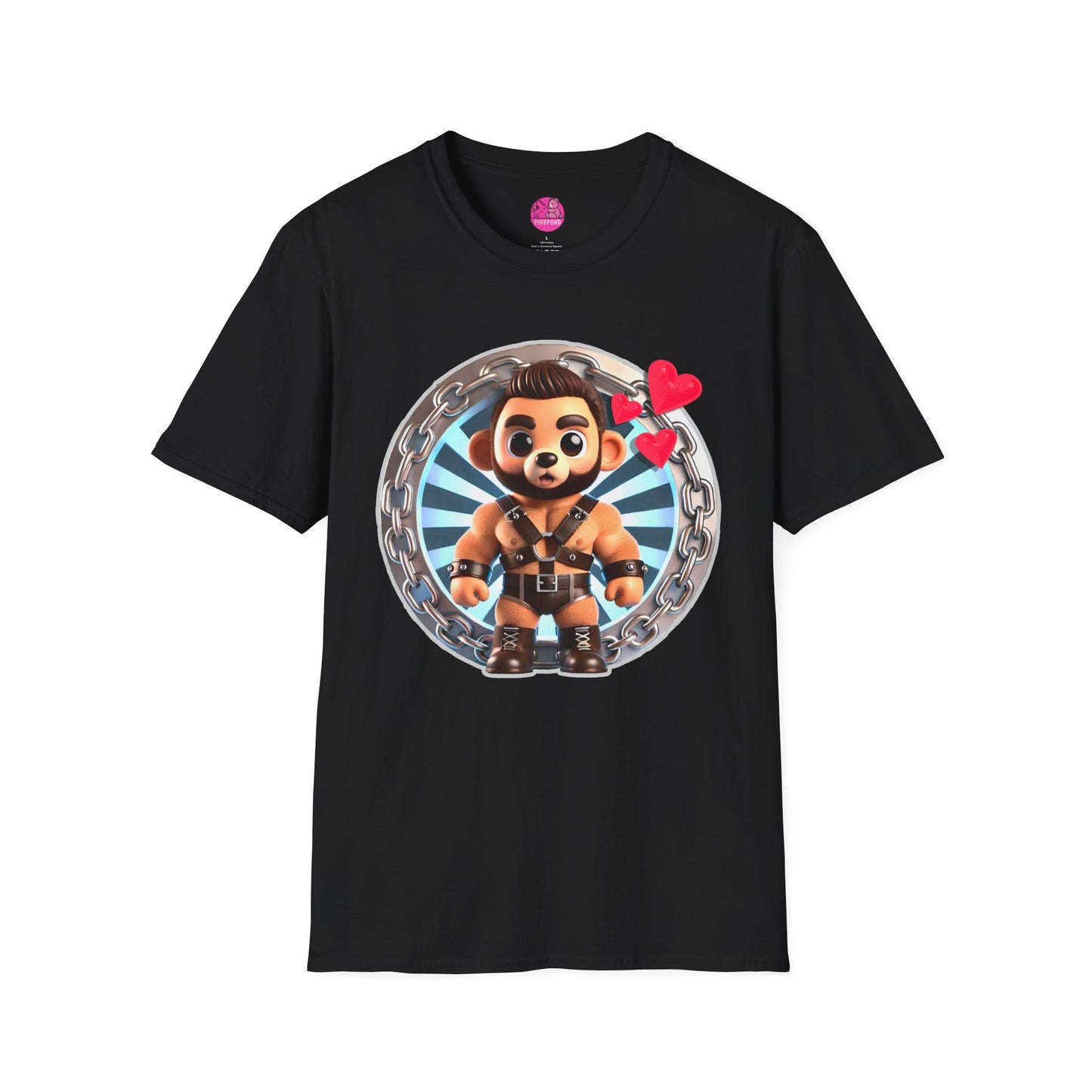 Love Struck Cub – Cute & Bold Chibi Bear T-Shirt
