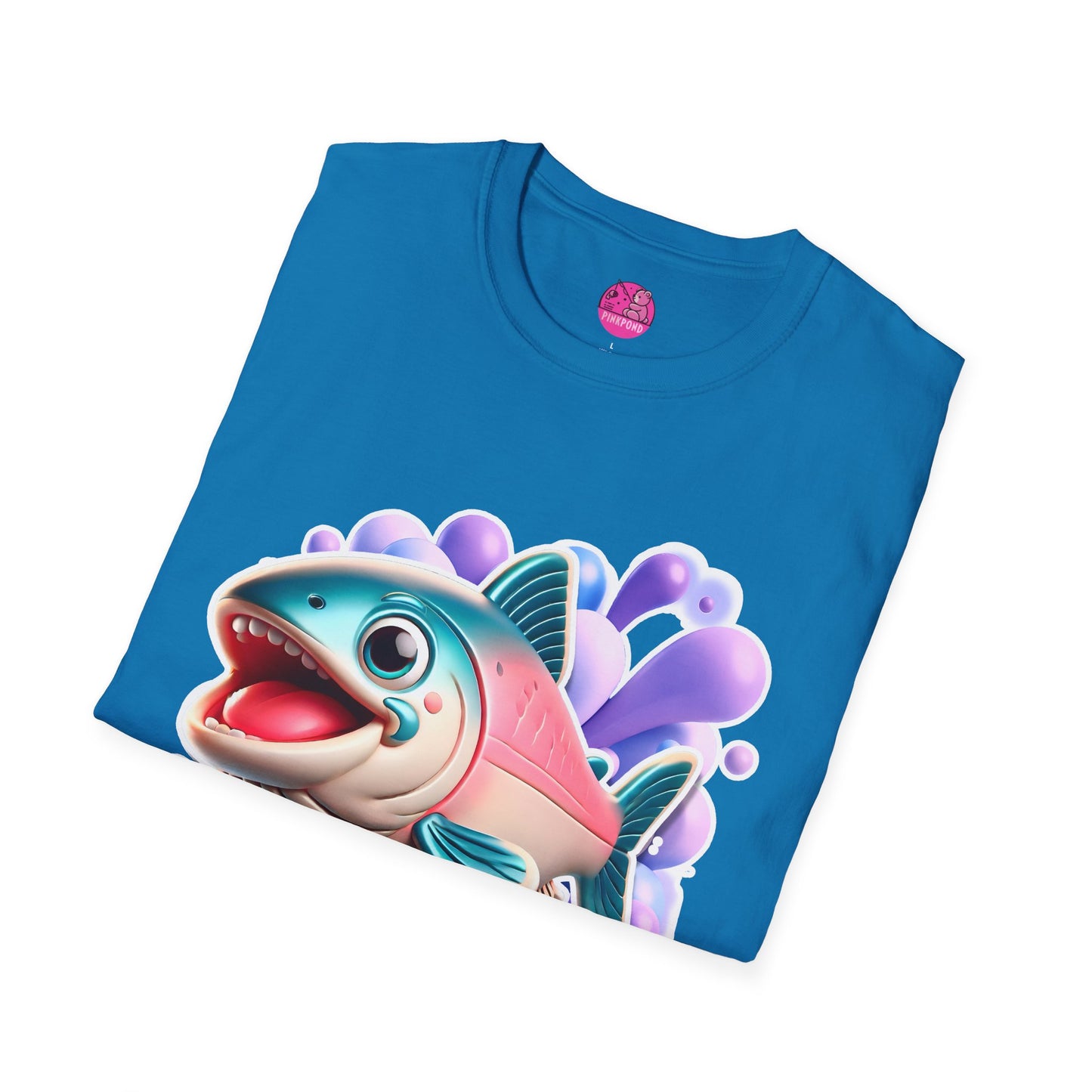 Alex Salmon Softstyle T-Shirt - Bright and Playful Fish Design for Ocean Lovers and Art Fans 🌊🐟