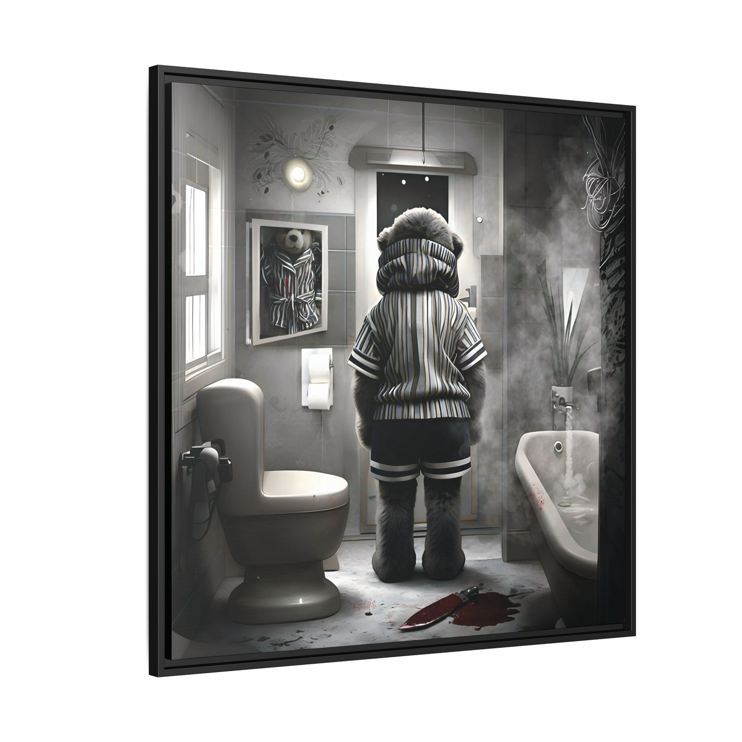 Canvas Art Print - The Untimely Demise of Benjamin Bear by Andrew McCarter, Dark Surreal Artwork