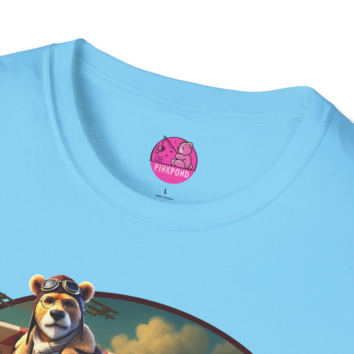 Aviator Bear Softstyle T-Shirt - PinkPond Tee